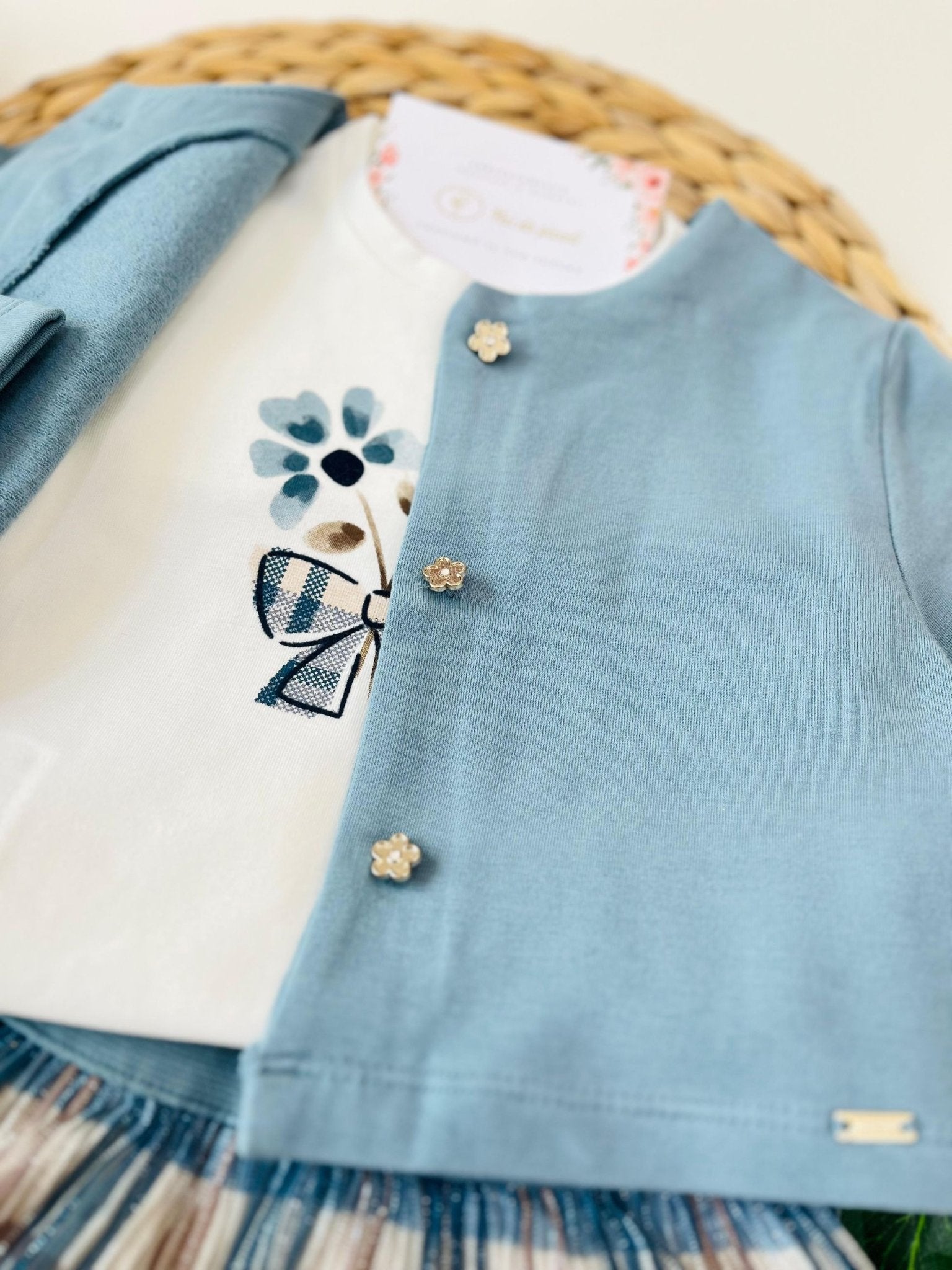 COMPLETO 3PZ IN FELPA CIELO - Noi da piccoli