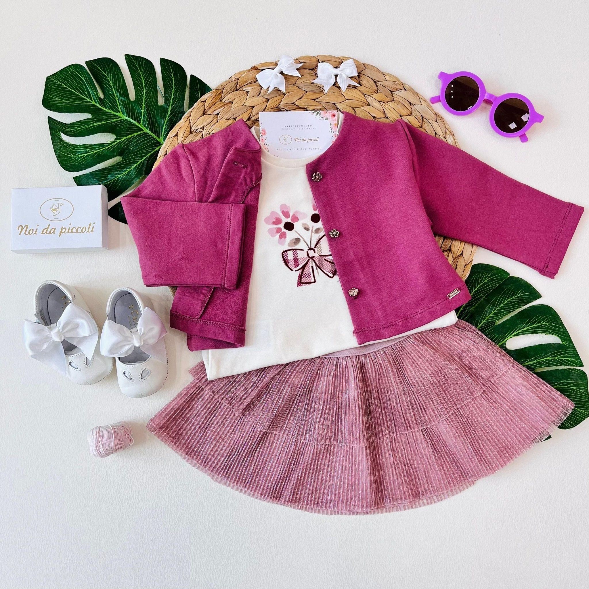 COMPLETO 3PZ IN FELPA ROSADO - Noi da piccoli