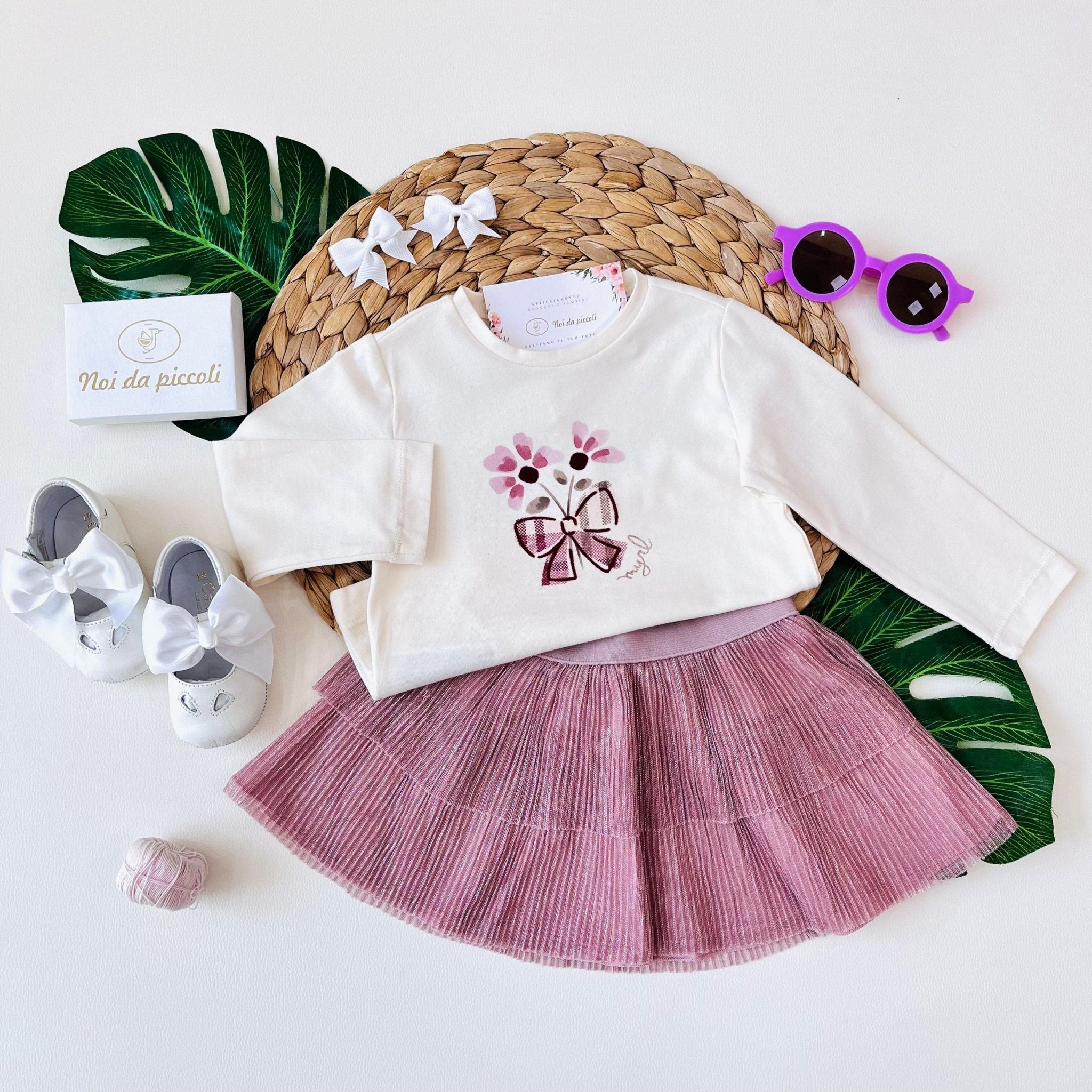 COMPLETO 3PZ IN FELPA ROSADO - Noi da piccoli