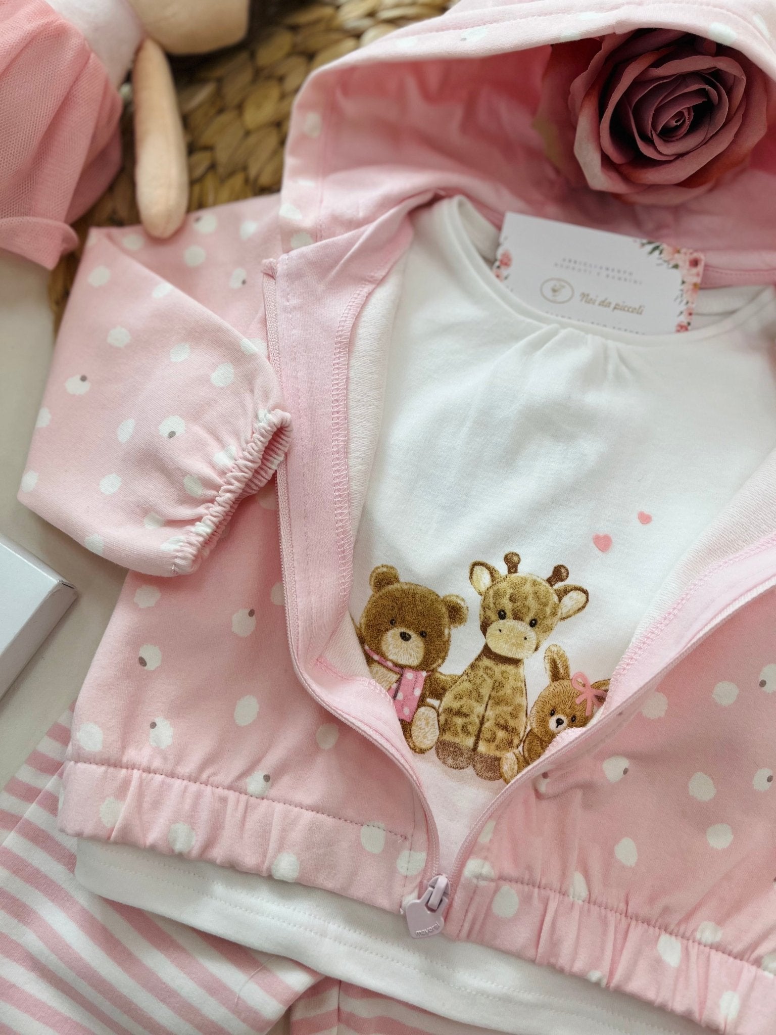 COMPLETO 3PZ ROSA BABY RIGHETTE - Noi da piccoli