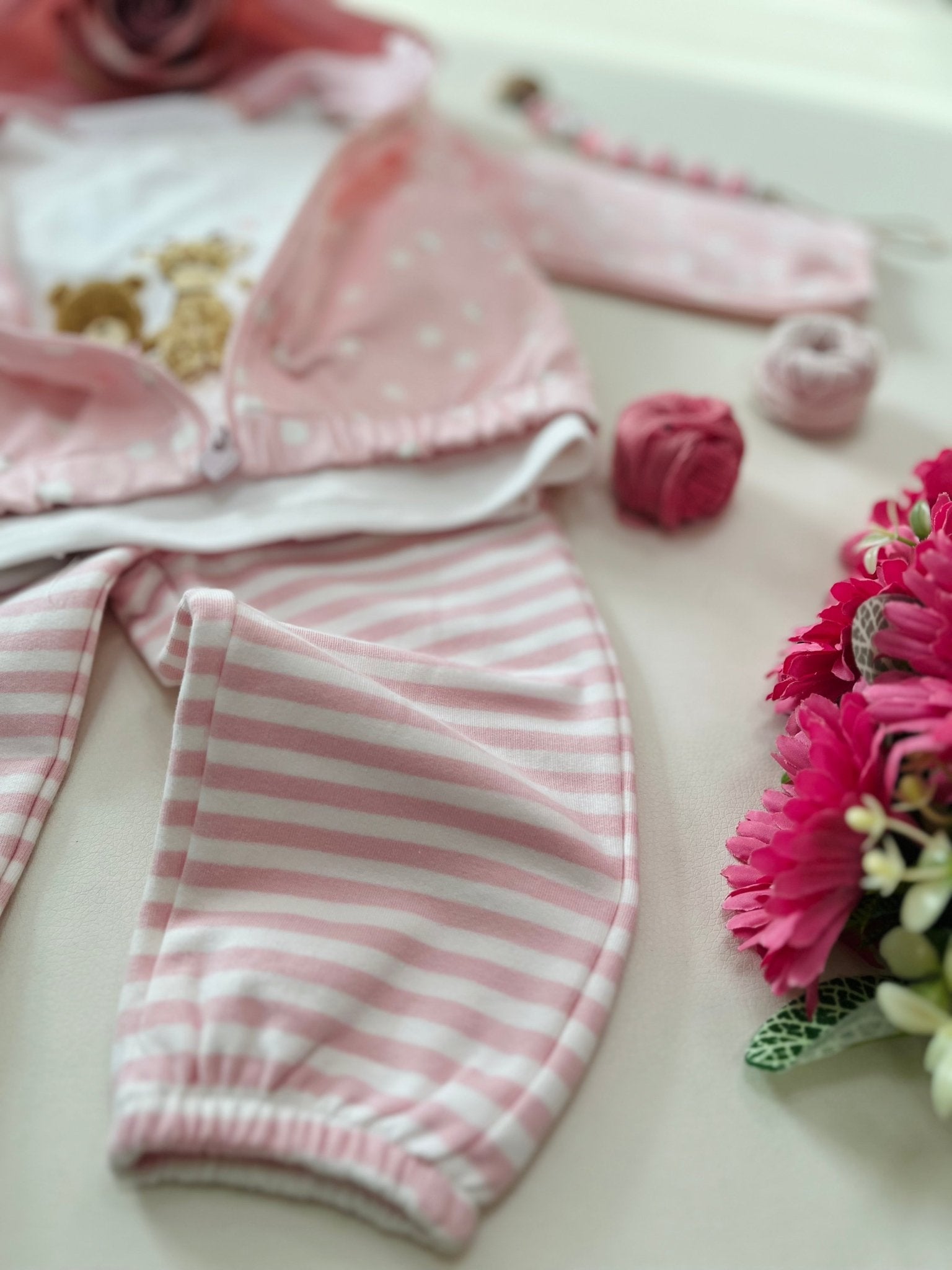 COMPLETO 3PZ ROSA BABY RIGHETTE - Noi da piccoli