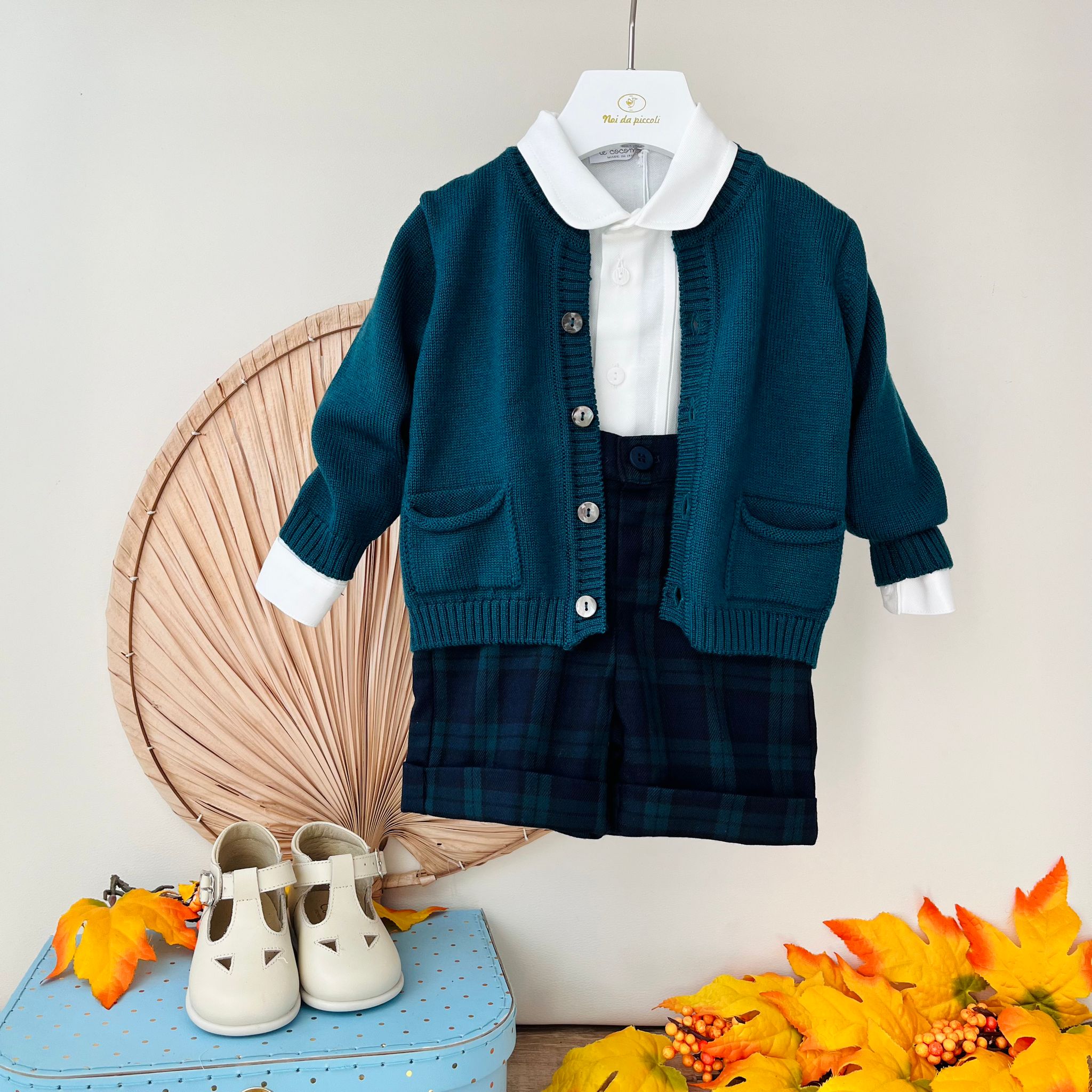 COMPLETO 3PZ TARTAN VERDE E TARTAN - Noi da piccoli