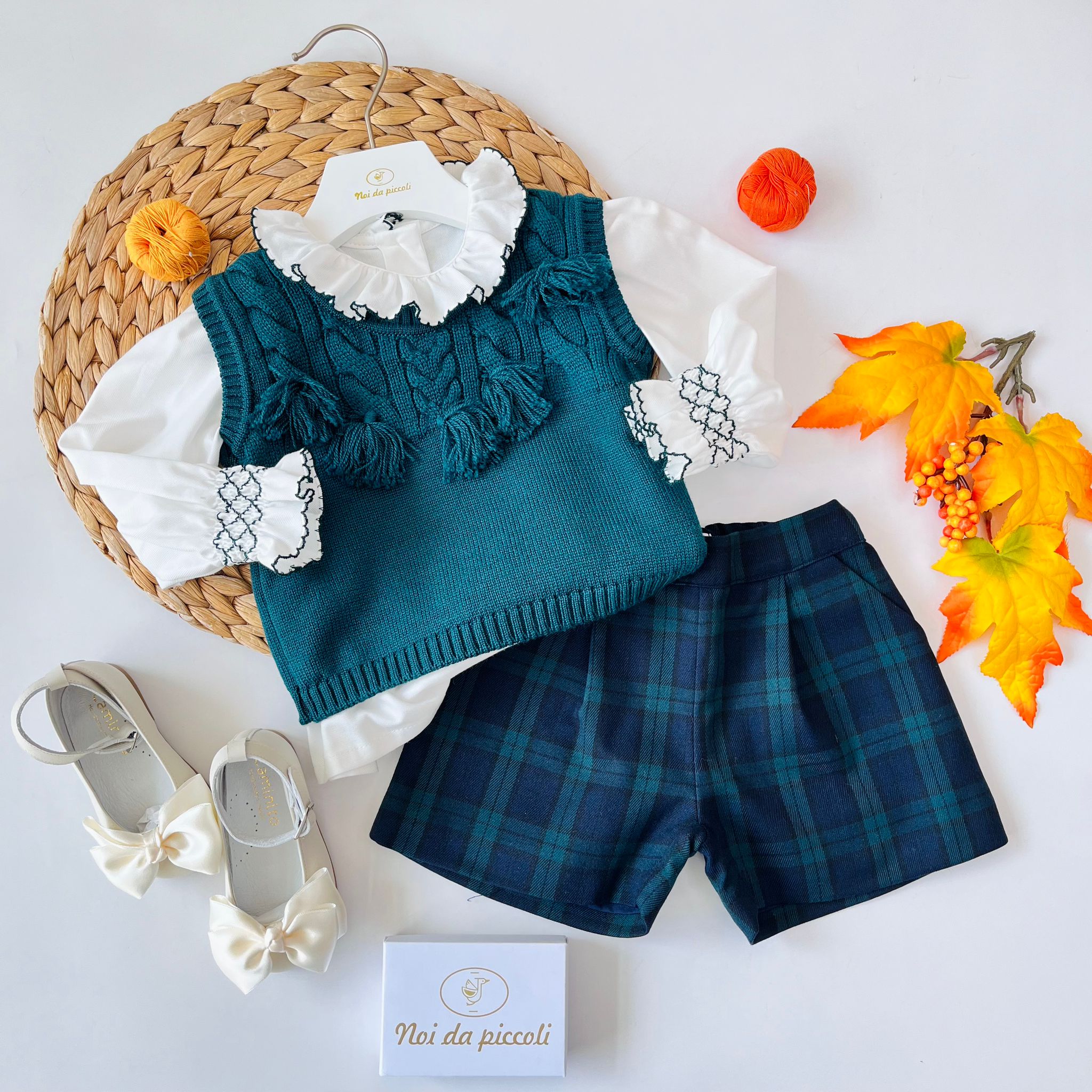 COMPLETO 3PZ VERDE E TARTAN - Noi da piccoli