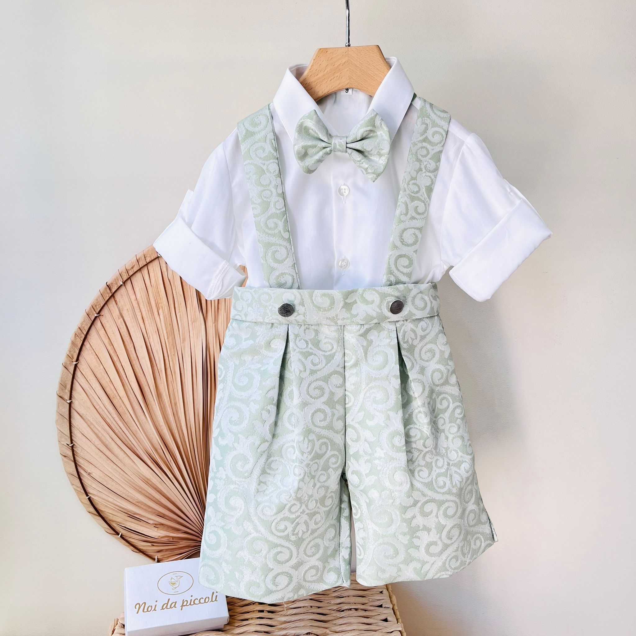 COMPLETO 3PZ VERDE JACQUARD - Noi da piccoli