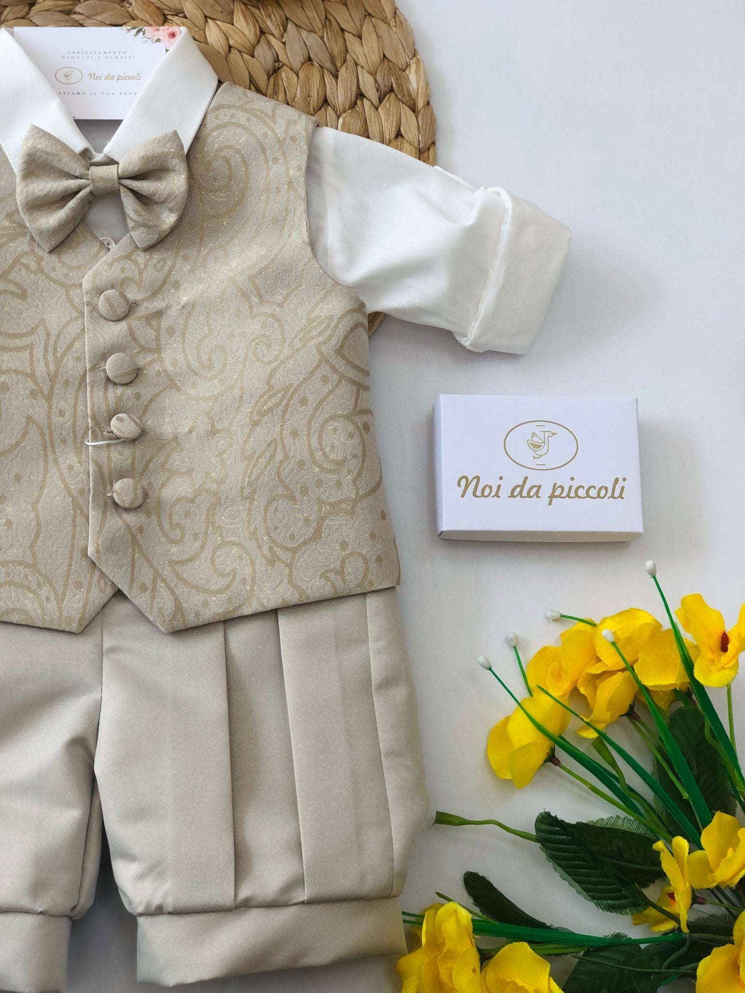 COMPLETO 4 PZ BEIGE E ORO - Noi da piccoli