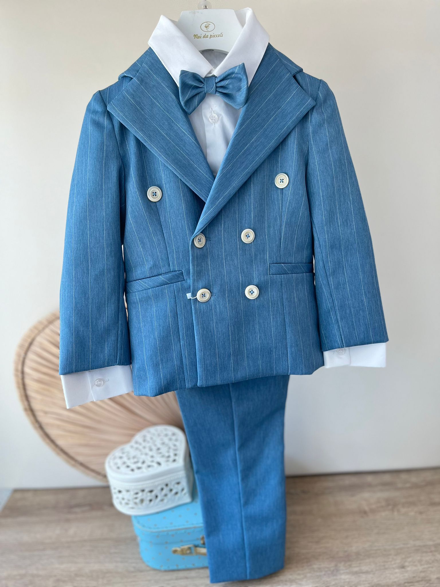 COMPLETO 4 PZ CERIMONIALE A DOPPIO PETTO AVION - Noi da piccoli