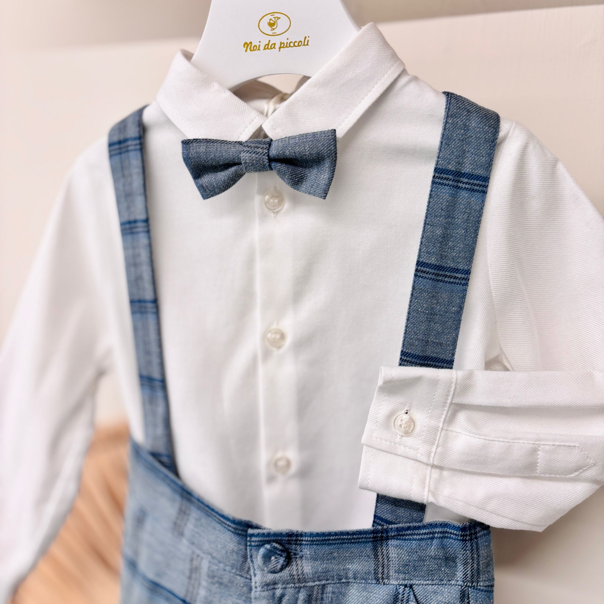 COMPLETO 4 PZ CERIMONIALE A QUADRONI avion - Noi da piccoli