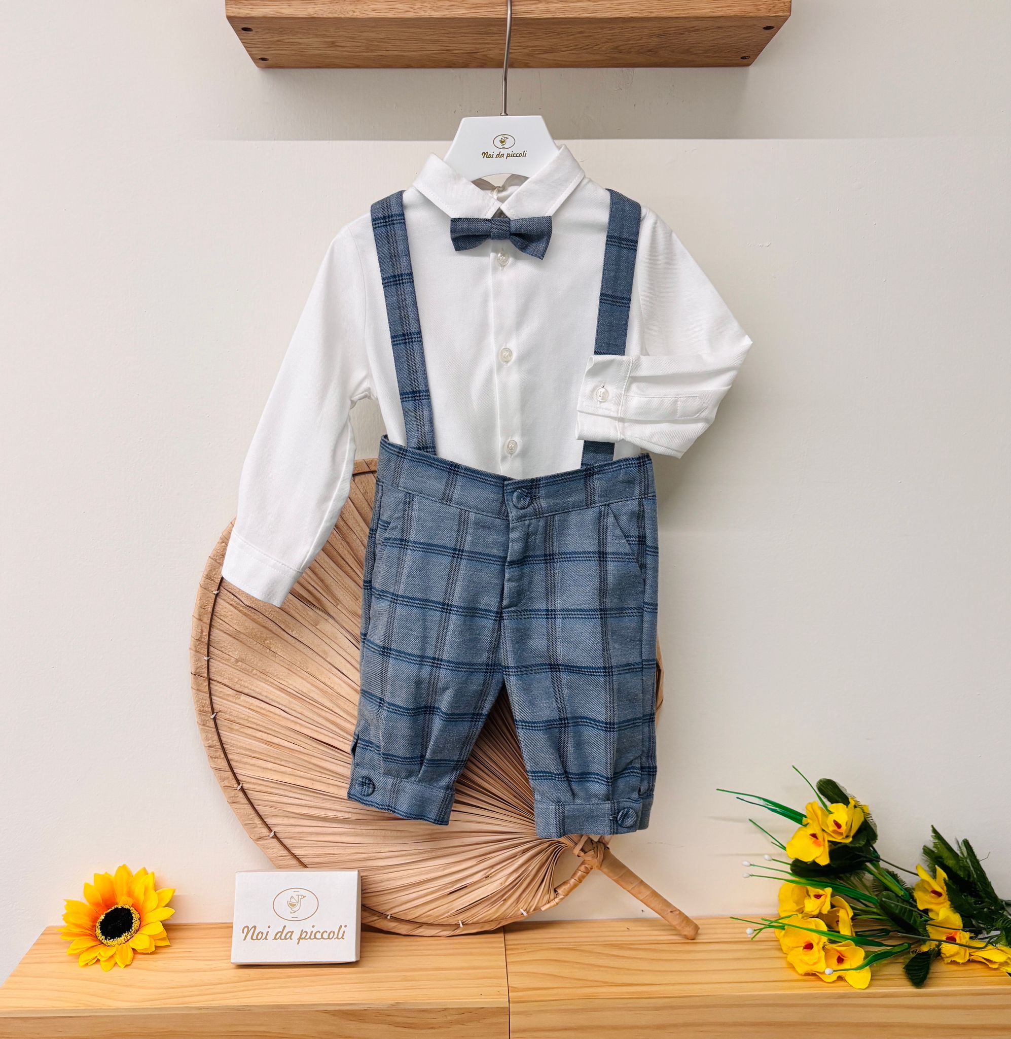 COMPLETO 4 PZ CERIMONIALE A QUADRONI avion - Noi da piccoli