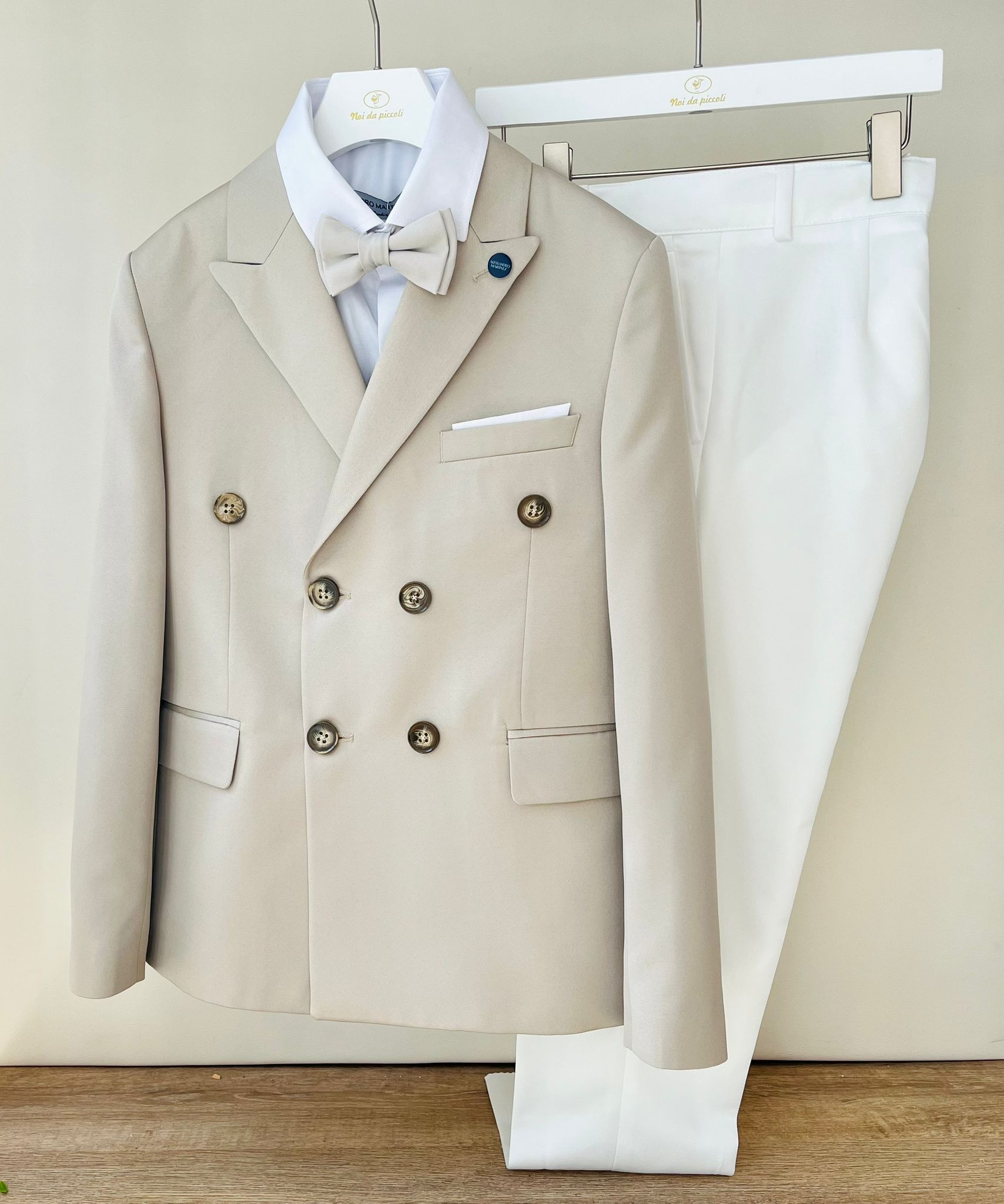 COMPLETO 4 PZ CERIMONIALE BEIGE - Noi da piccoli