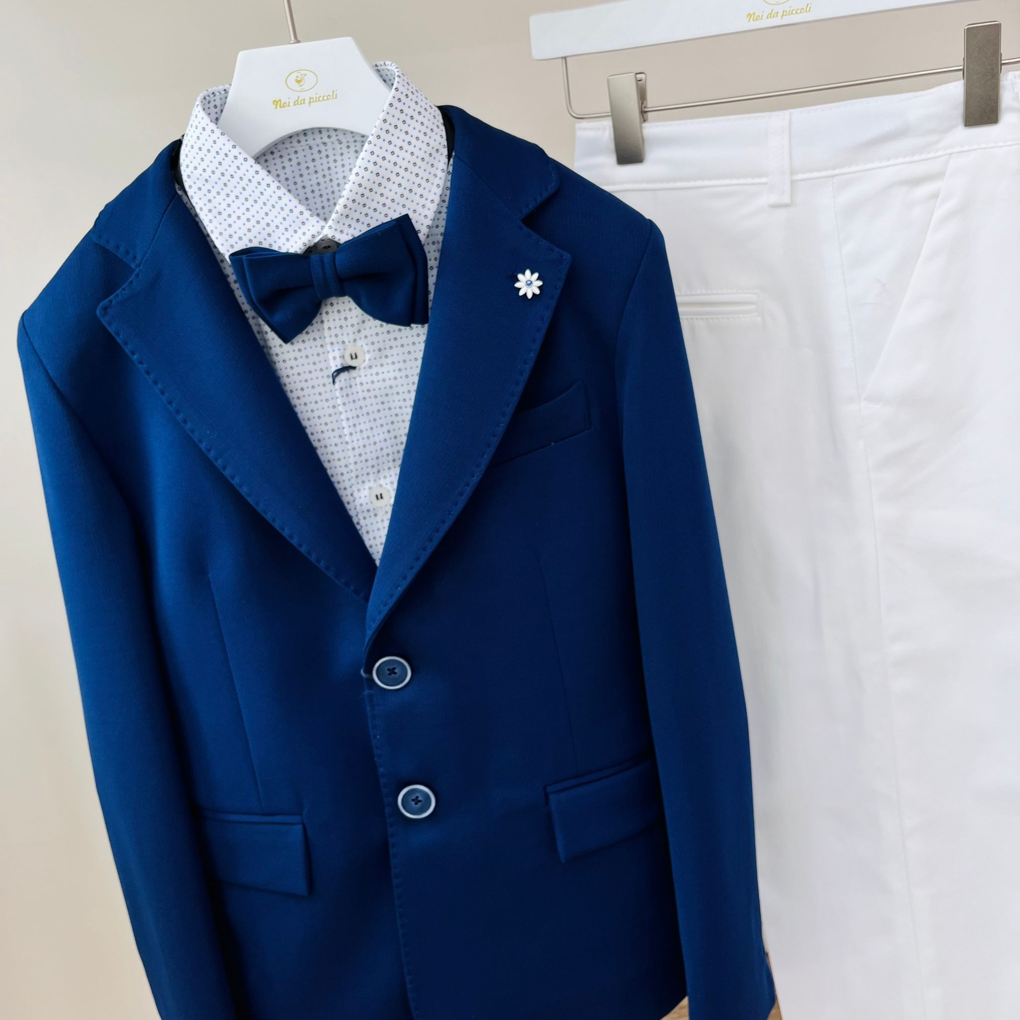 COMPLETO 4 PZ CERIMONIALE DAVID BIANCO BLU - Noi da piccoli