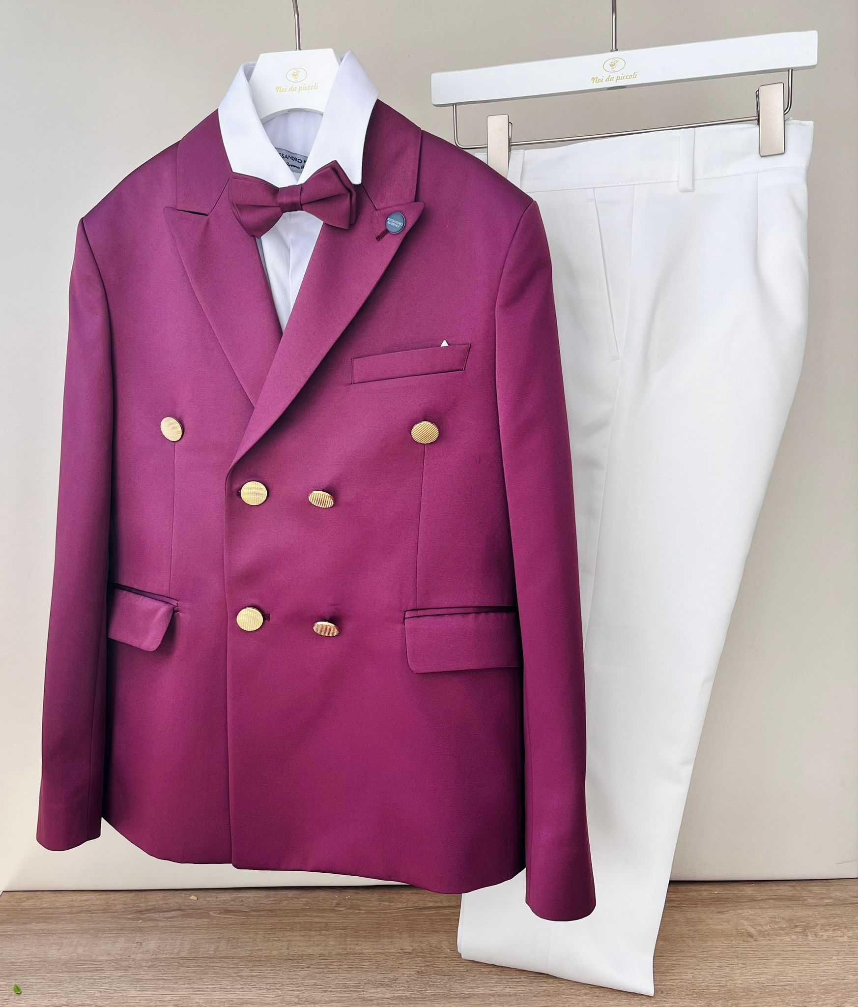 COMPLETO 4 PZ CERIMONIALE PRUGNA - Noi da piccoli