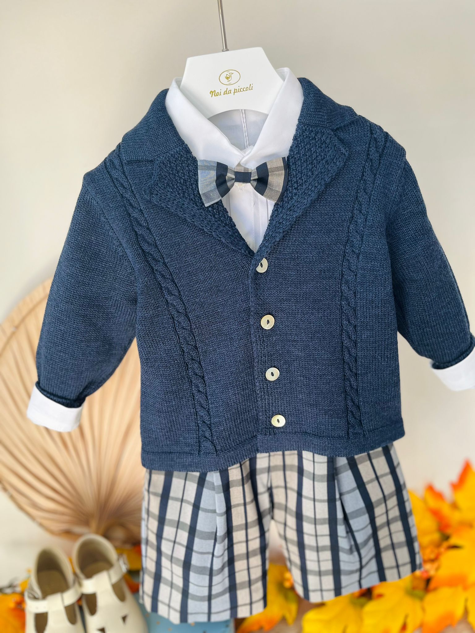 COMPLETO 4 PZ QUADRONI NAVY - Noi da piccoli