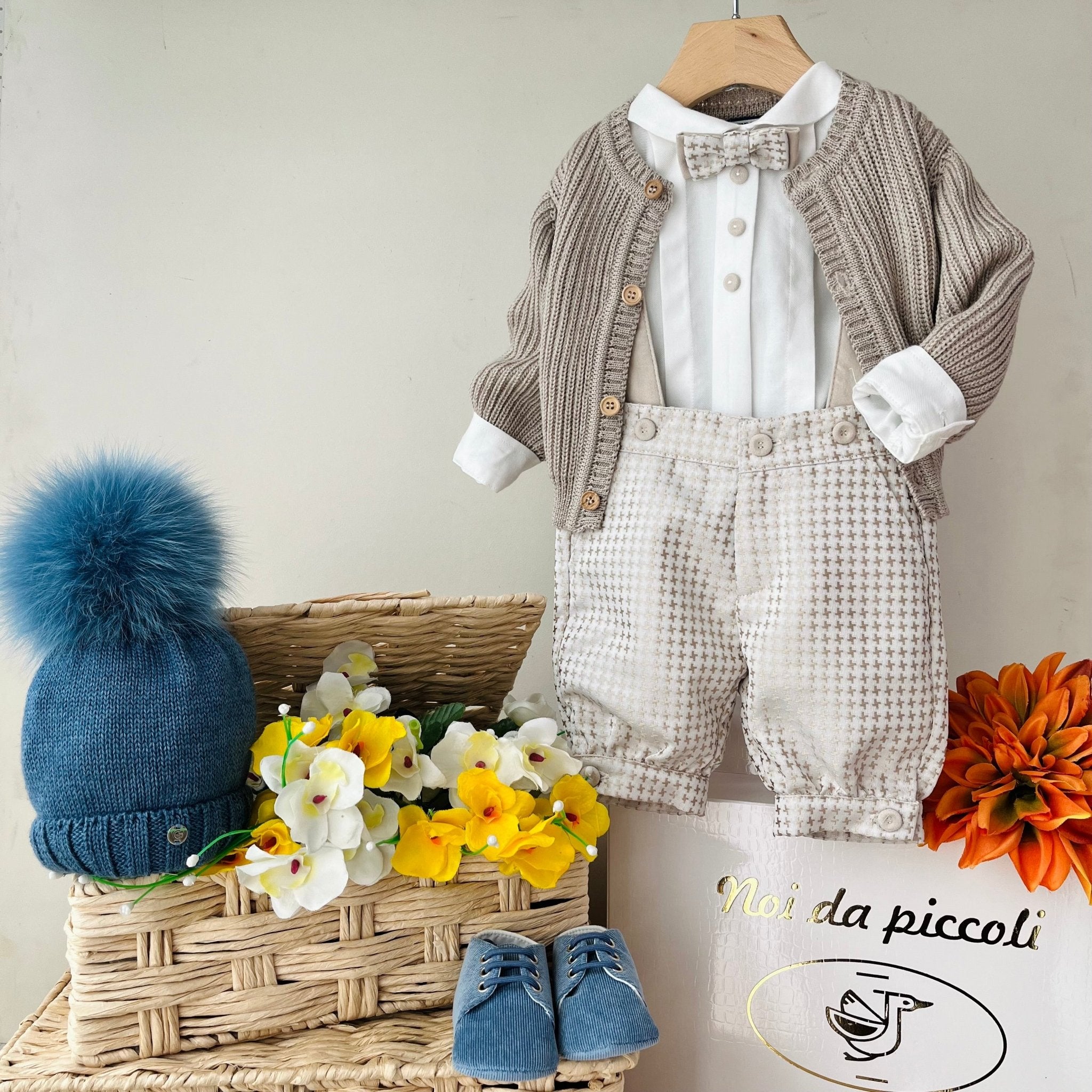 COMPLETO 4PZ BEIGE VICKY E GOLFINO CORDA COSTINE - Noi da piccoli