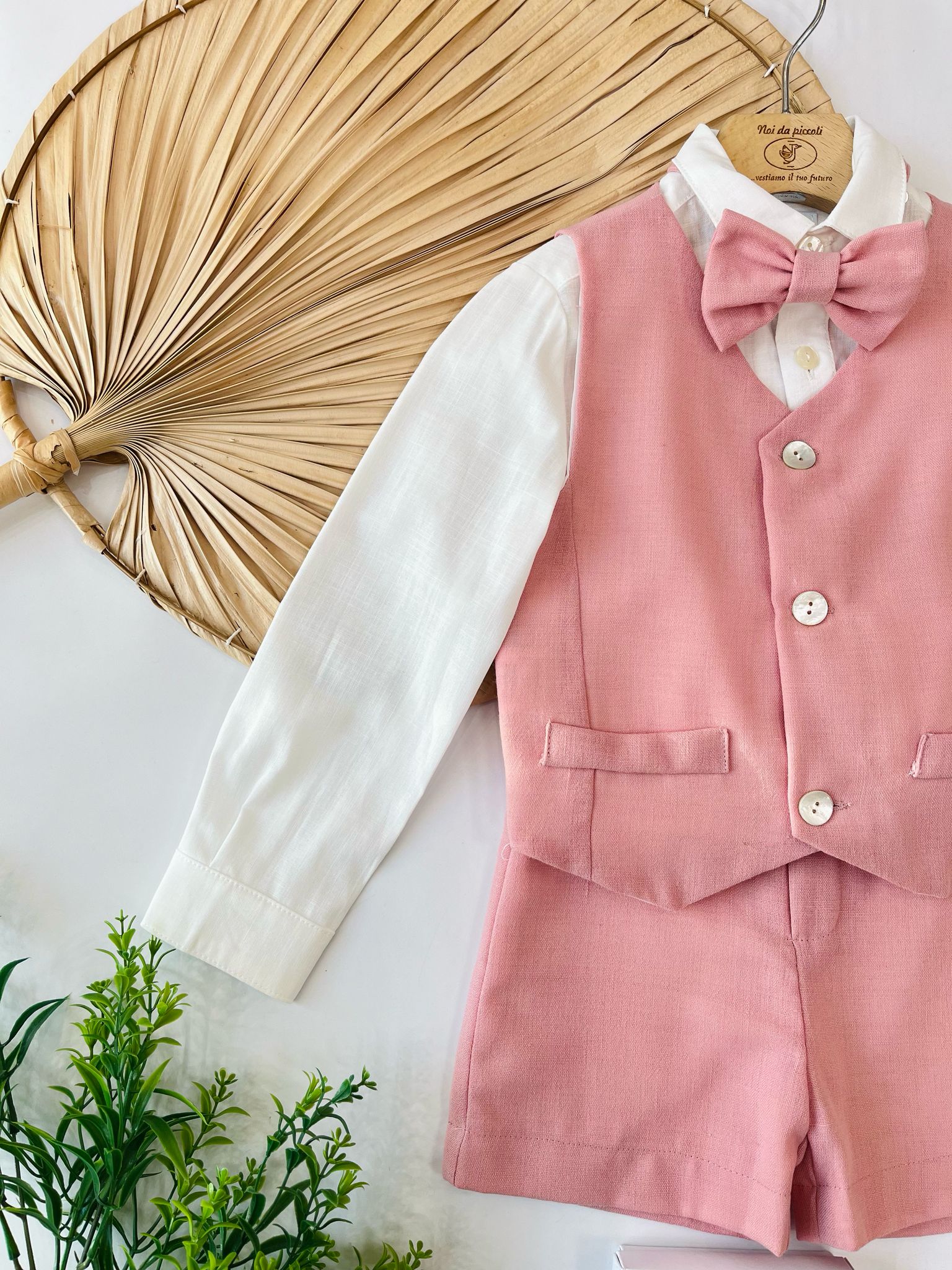 COMPLETO 4PZ BIANCO E ROSA - Noi da piccoli