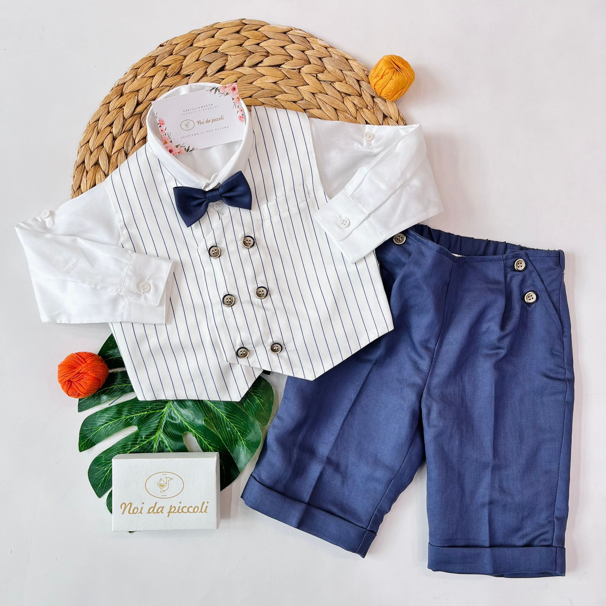 COMPLETO 4PZ GENTLEMAN BIANCO BLU - Noi da piccoli