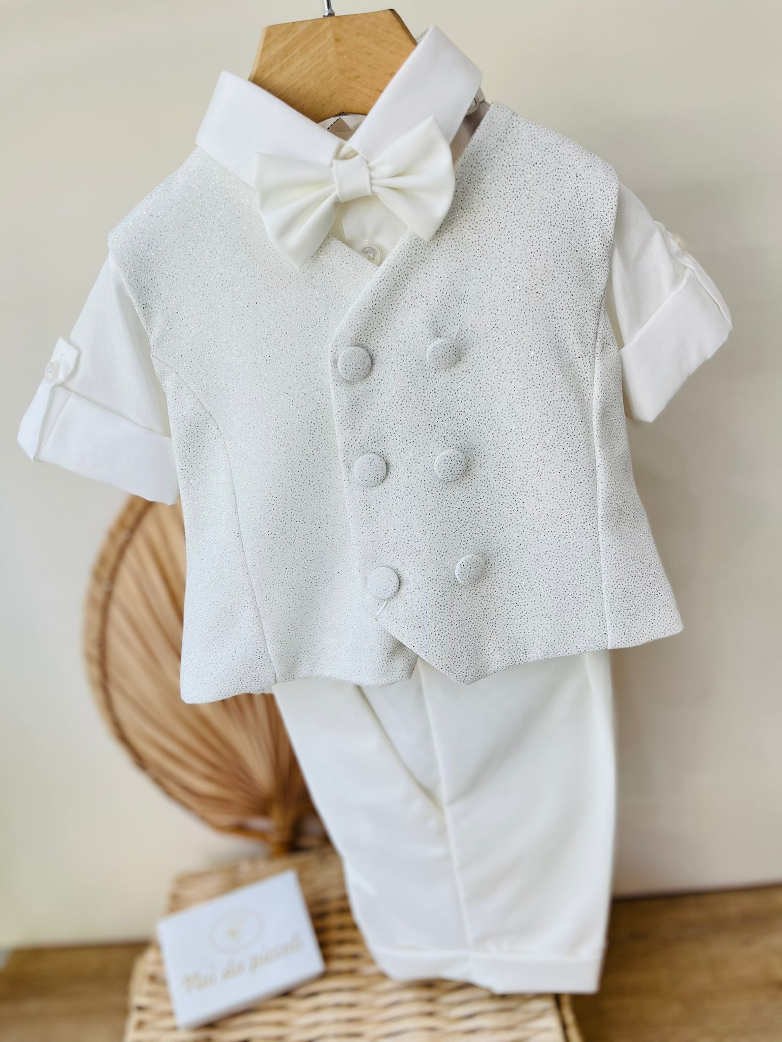 COMPLETO 4PZ PANNA SATINATO - Noi da piccoli