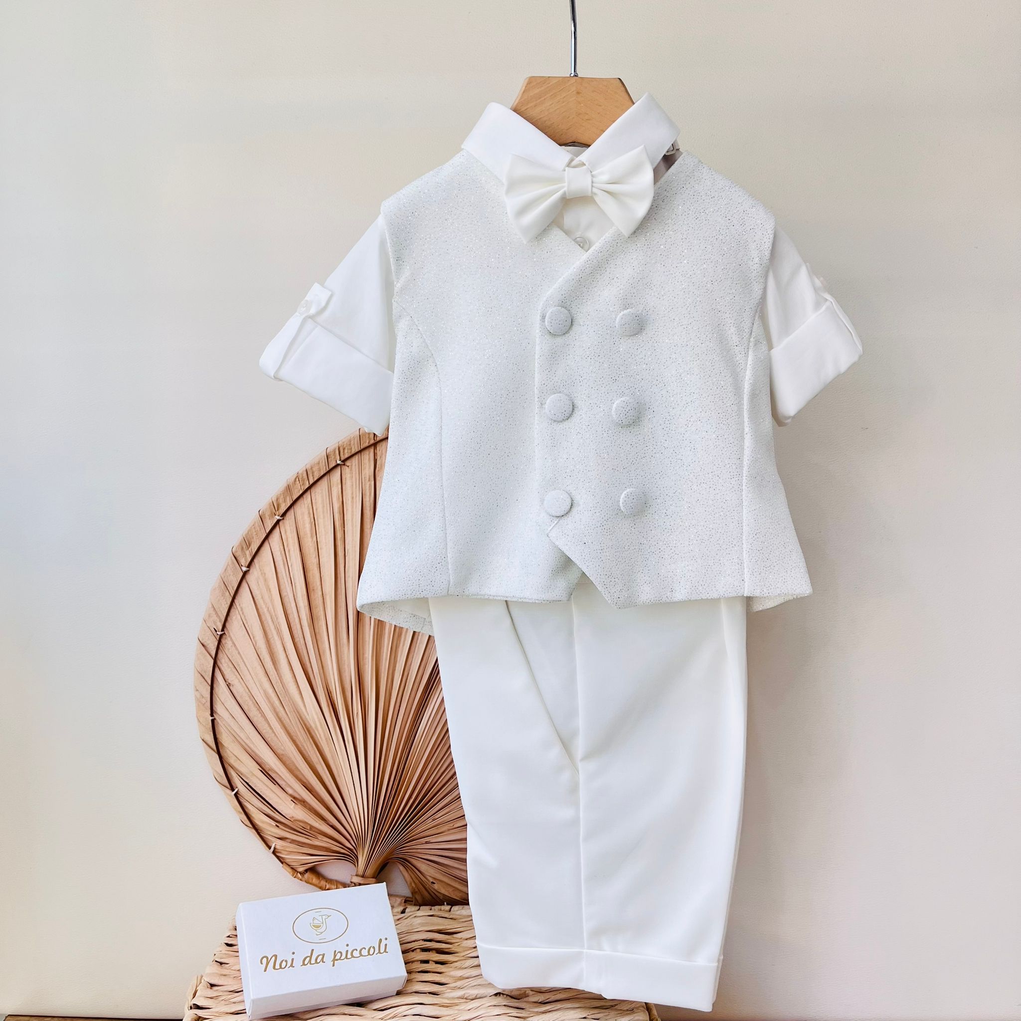 COMPLETO 4PZ PANNA SATINATO - Noi da piccoli