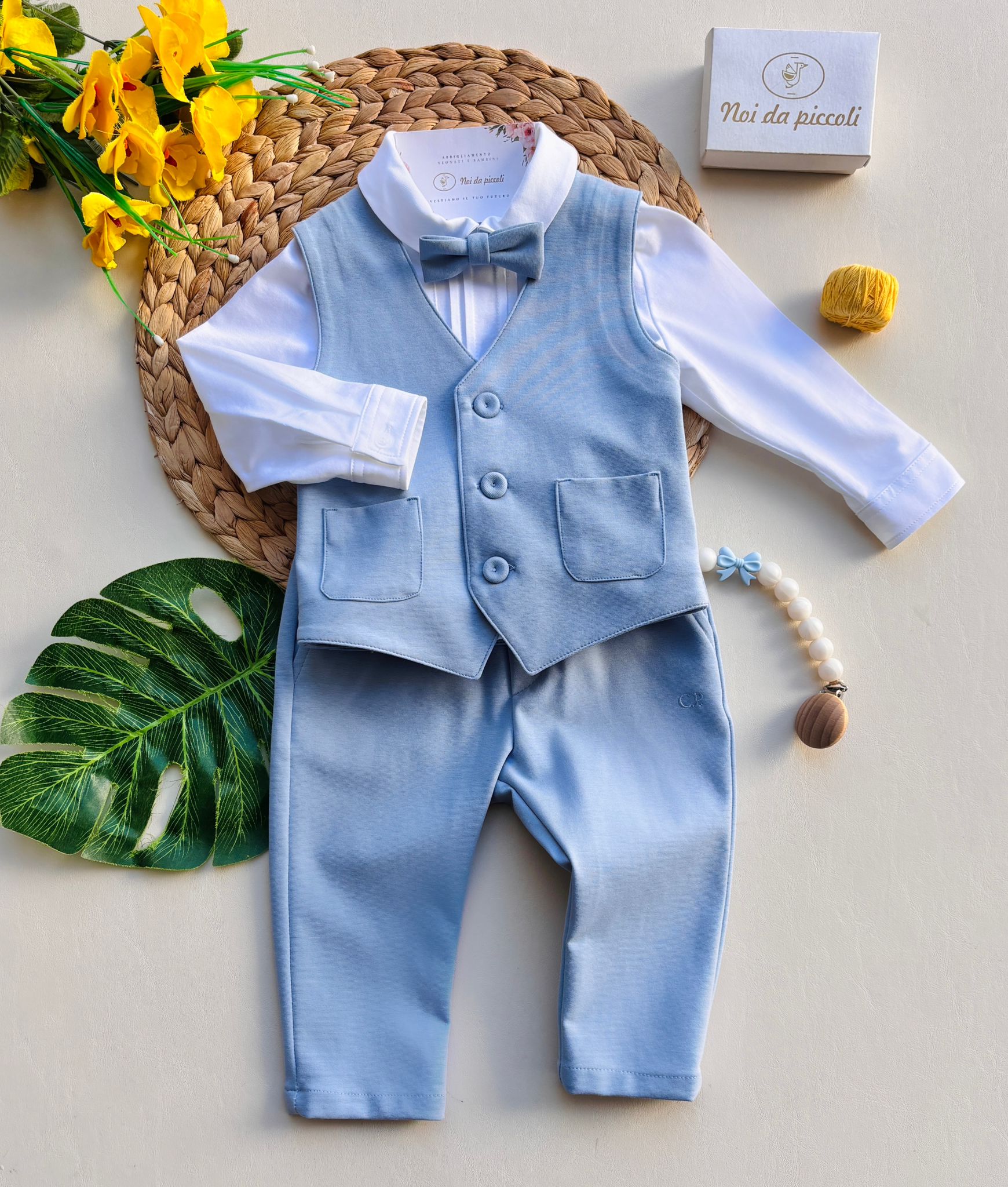 COMPLETO 5 PZ CERIMONIALE CIELO - Noi da piccoli