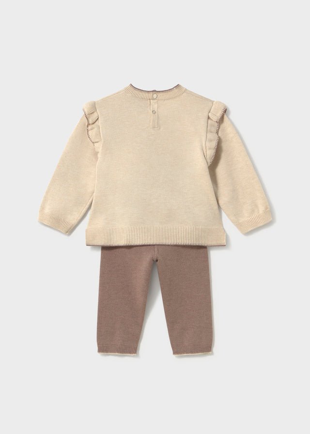 COMPLETO BEIGE TEDDY IN FILATO - Noi da piccoli