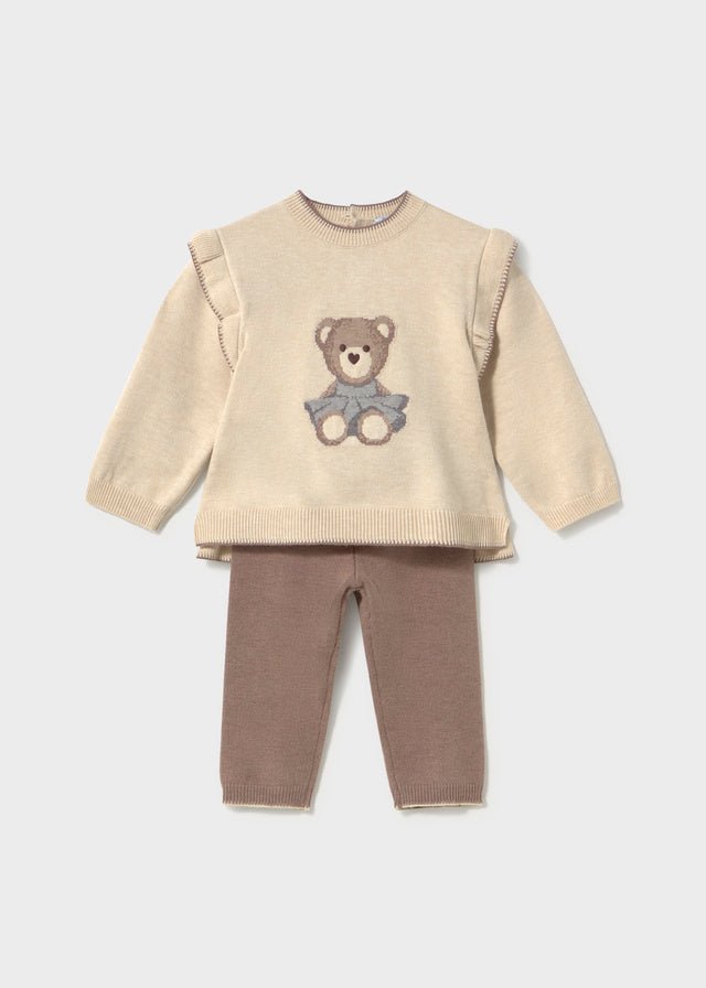 COMPLETO BEIGE TEDDY IN FILATO - Noi da piccoli
