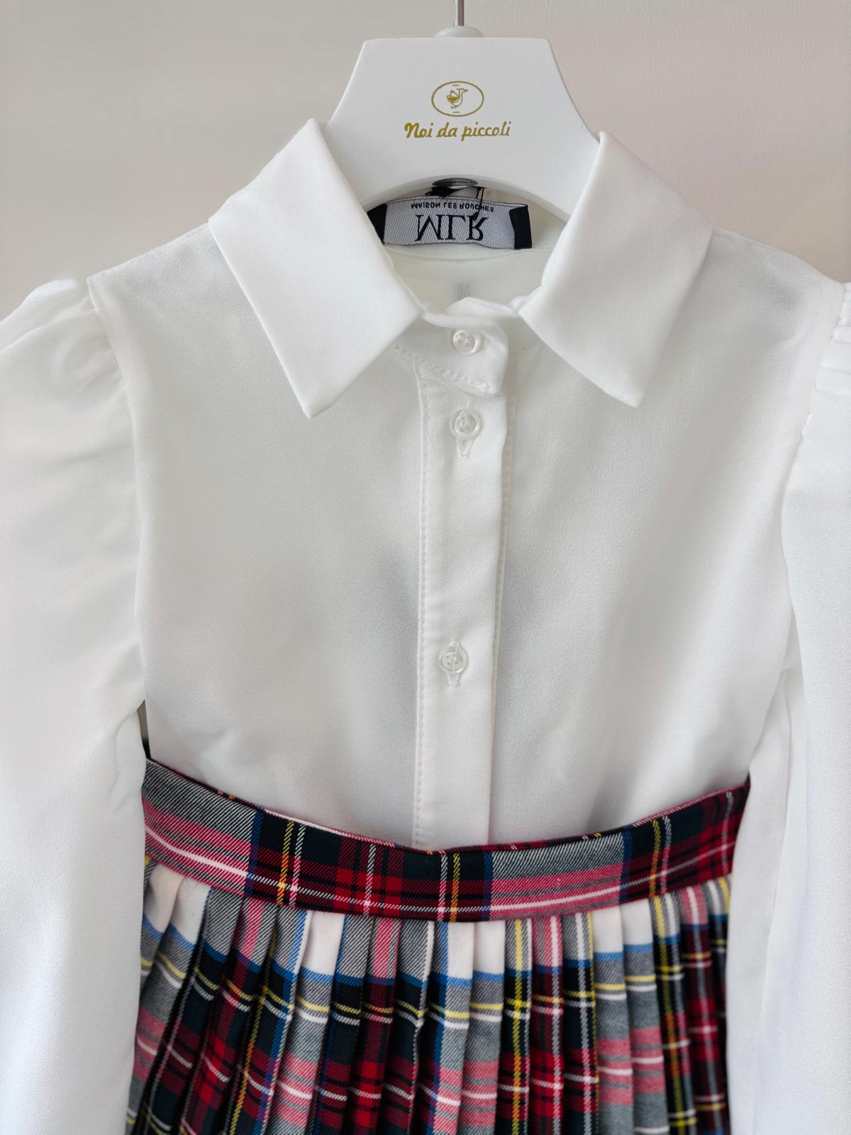 COMPLETO BIANCO E TARTAN - Noi da piccoli