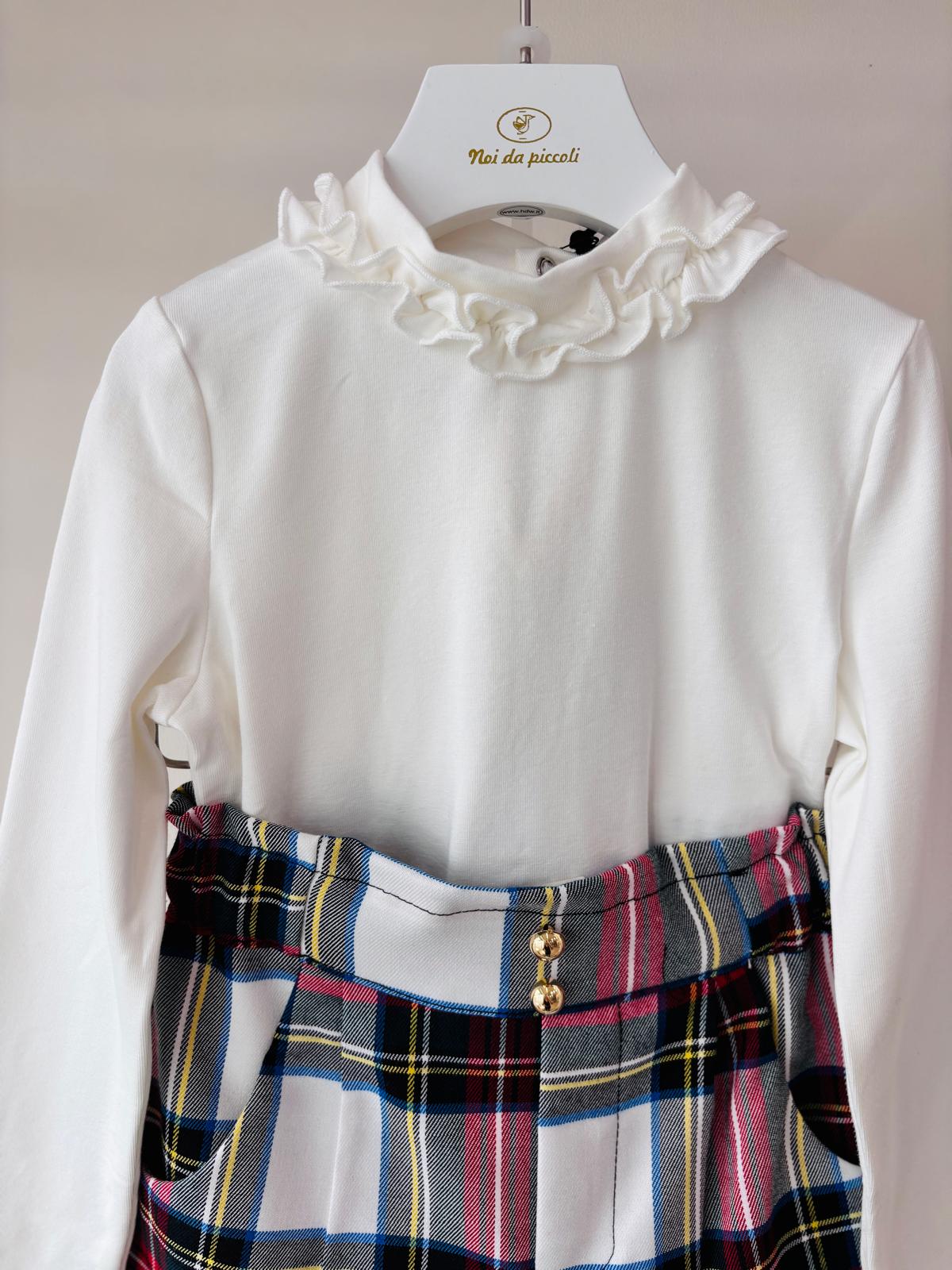 COMPLETO BIANCO TARTAN - Noi da piccoli