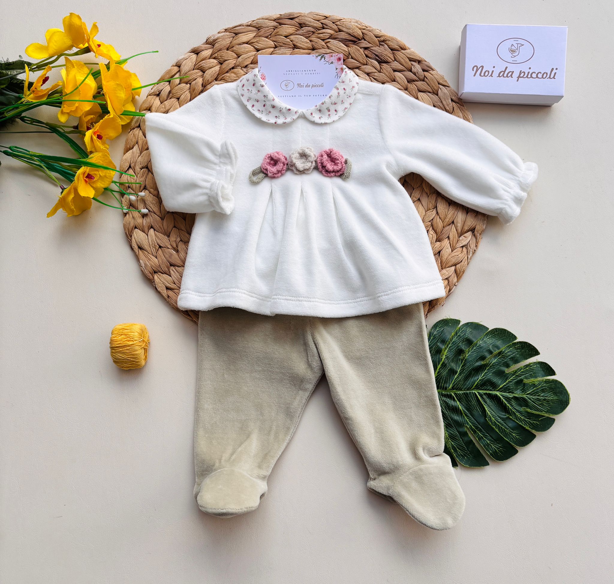 COMPLETO BIANCO VERDE - Noi da piccoli