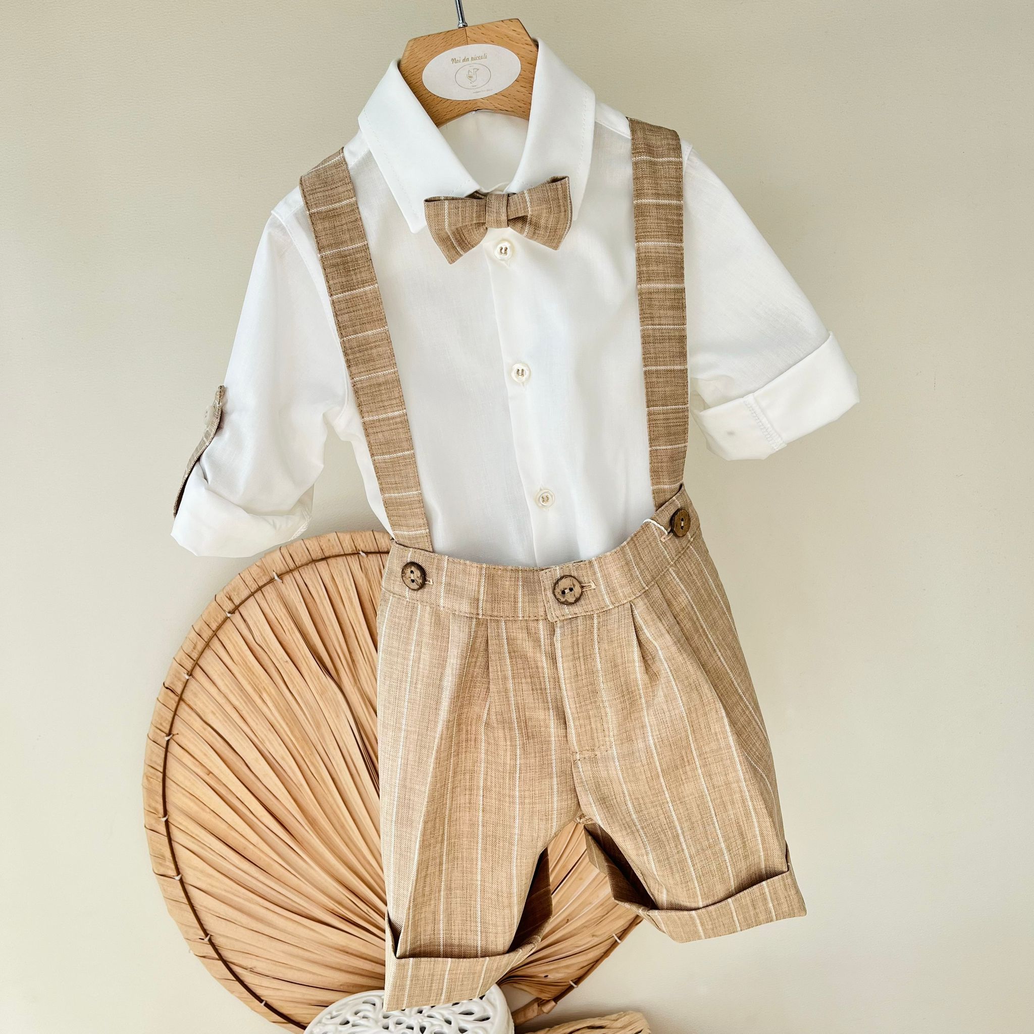 COMPLETO CERIMONIALE 100 % COTONE BEIGE - Noi da piccoli