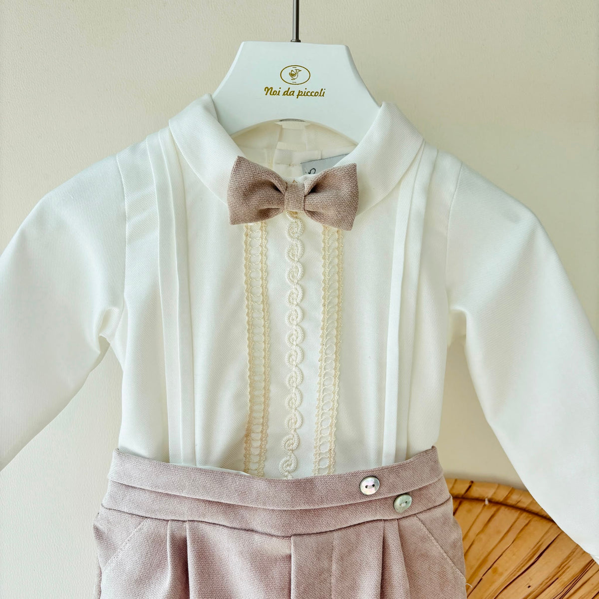 Completo Cerimoniale Antoine Velluto Beige Ponto Por Ponto - Noi da piccoli