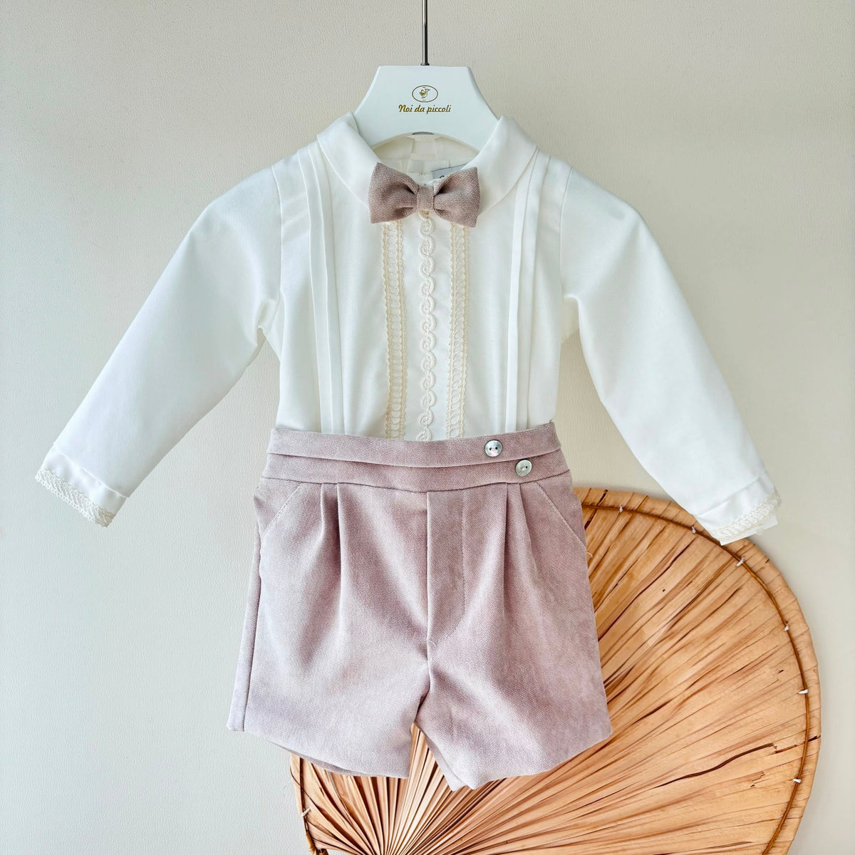 Completo Cerimoniale Antoine Velluto Beige Ponto Por Ponto - Noi da piccoli