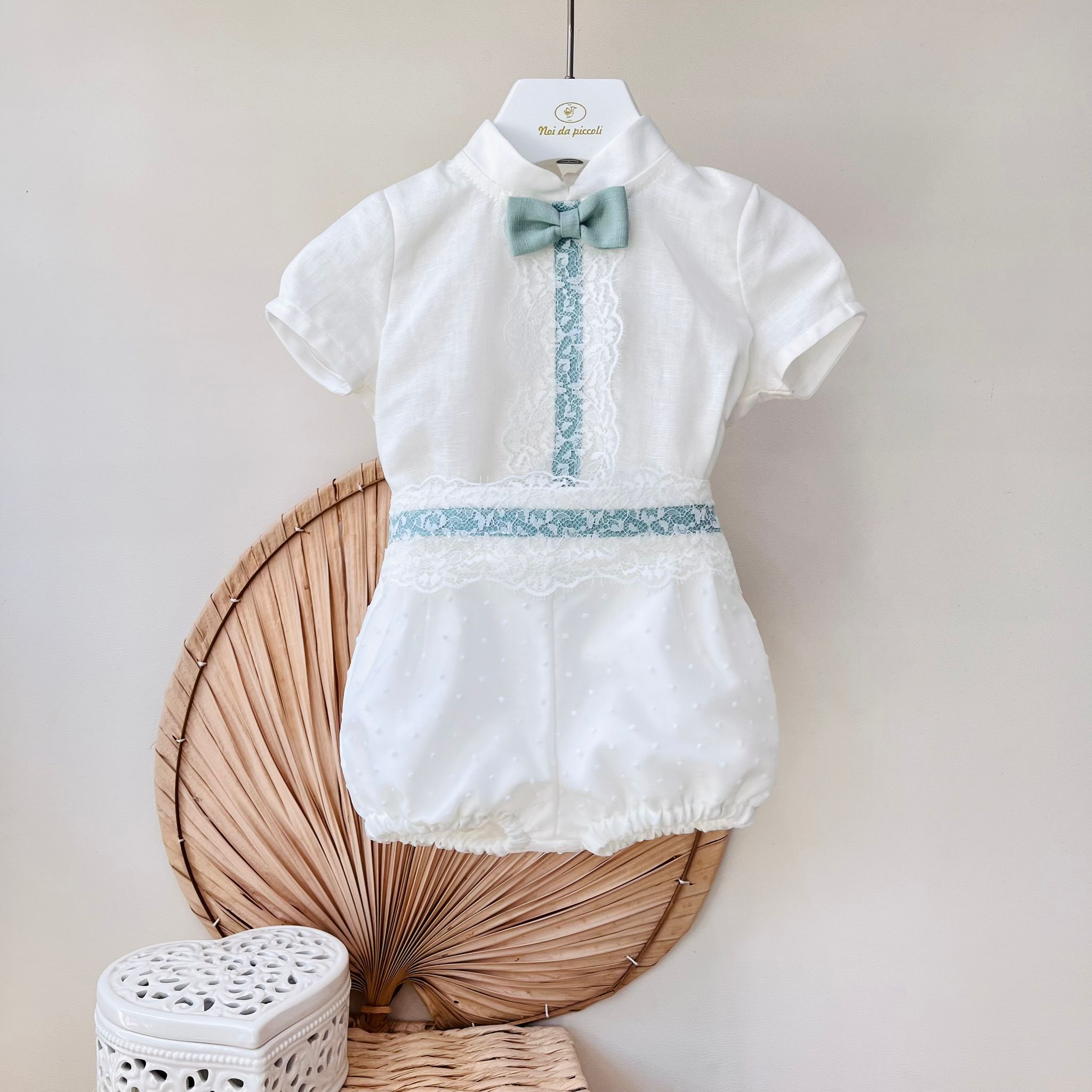 COMPLETO CERIMONIALE BIANCO E VERDE - Noi da piccoli