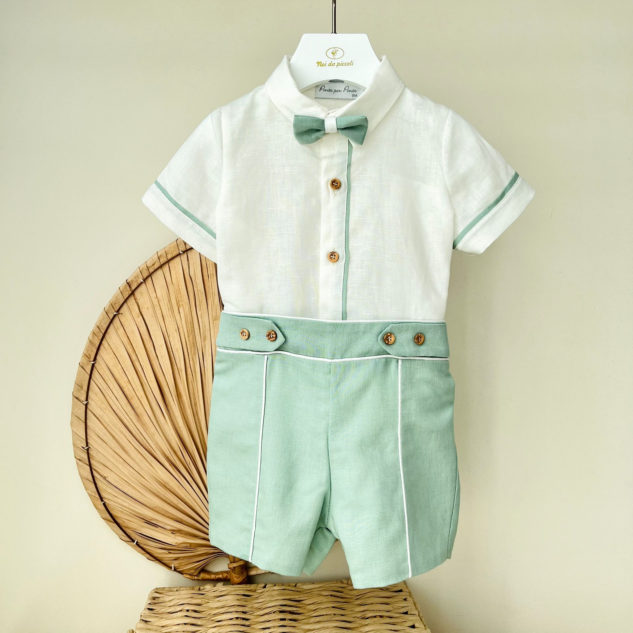 COMPLETO CERIMONIALE BIANCO SALVIA - Noi da piccoli