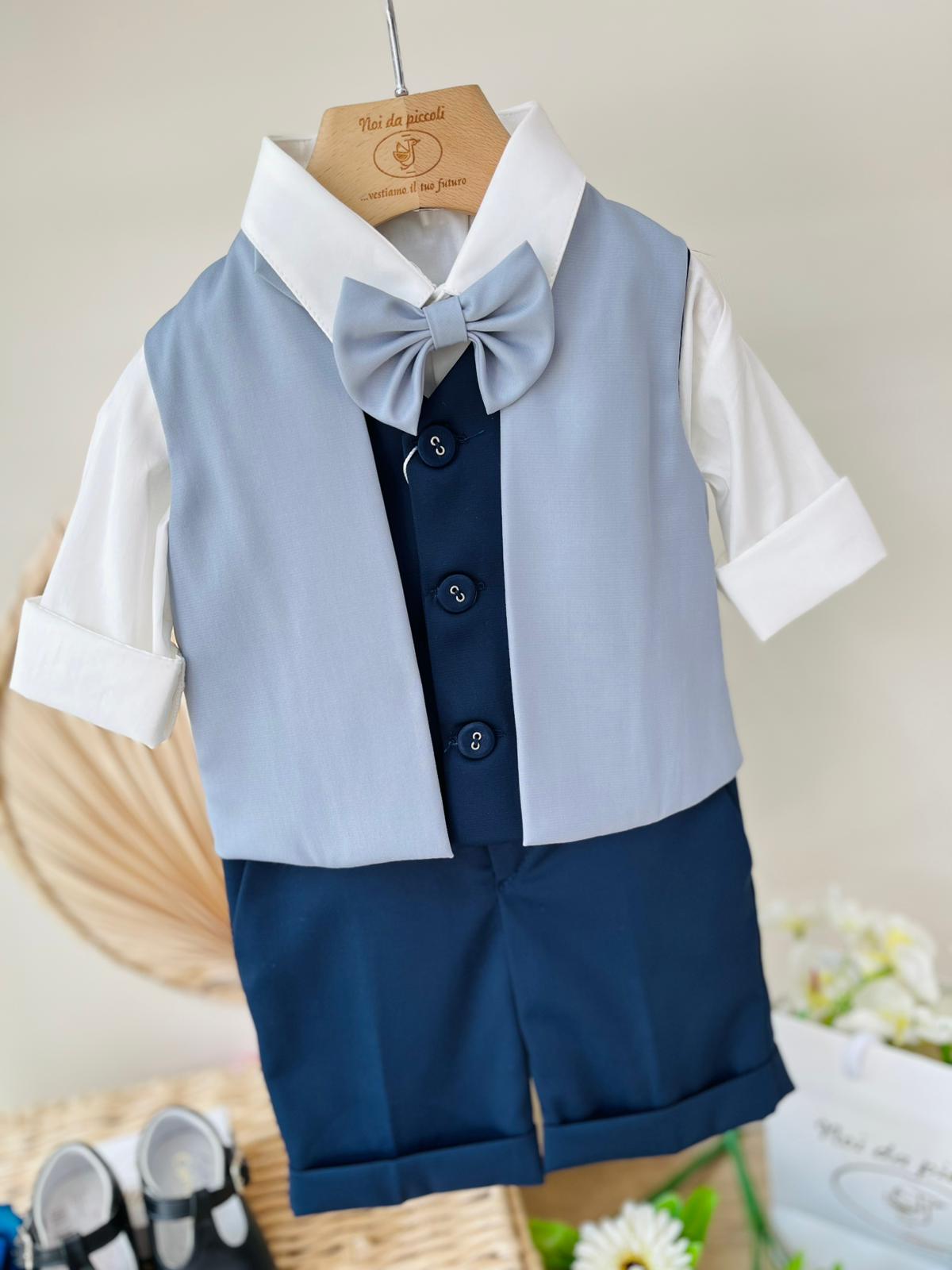 COMPLETO CERIMONIALE BLU E CIELO - Noi da piccoli