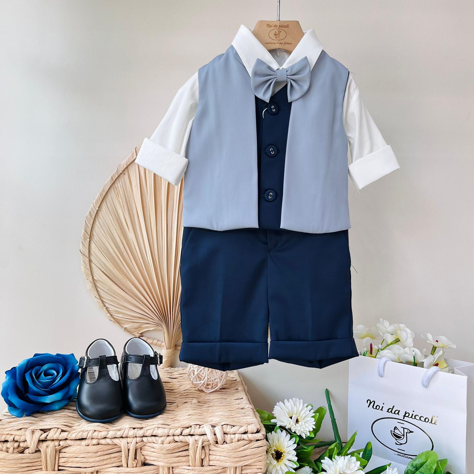 COMPLETO CERIMONIALE BLU E CIELO - Noi da piccoli