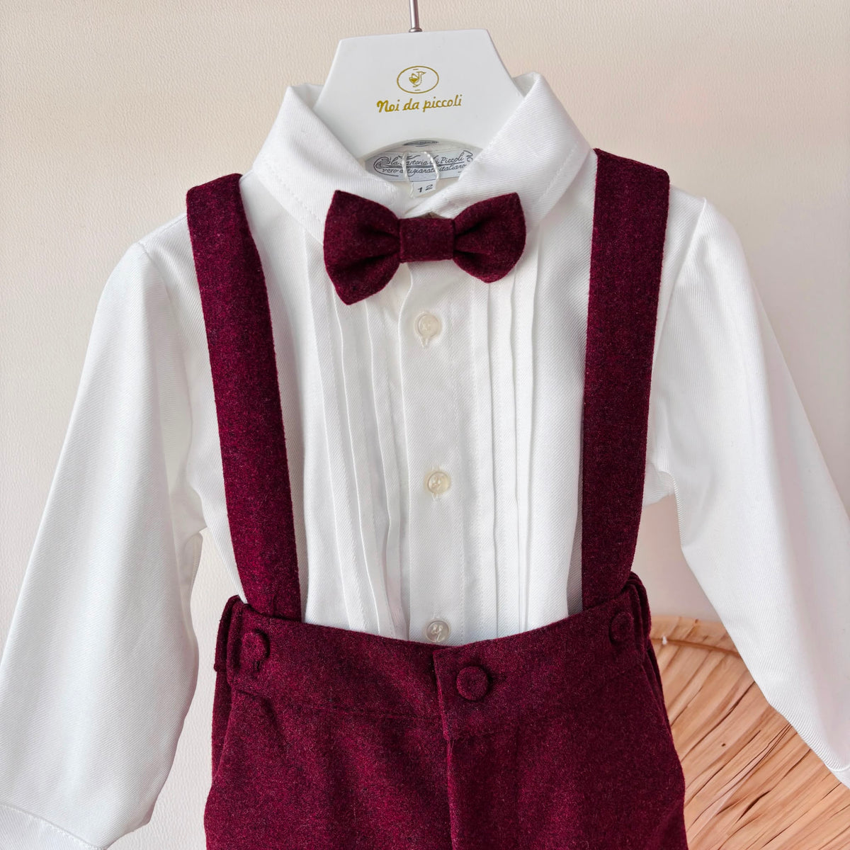 COMPLETO CERIMONIALE EFFETTO LANA BORDEAUX - Noi da piccoli
