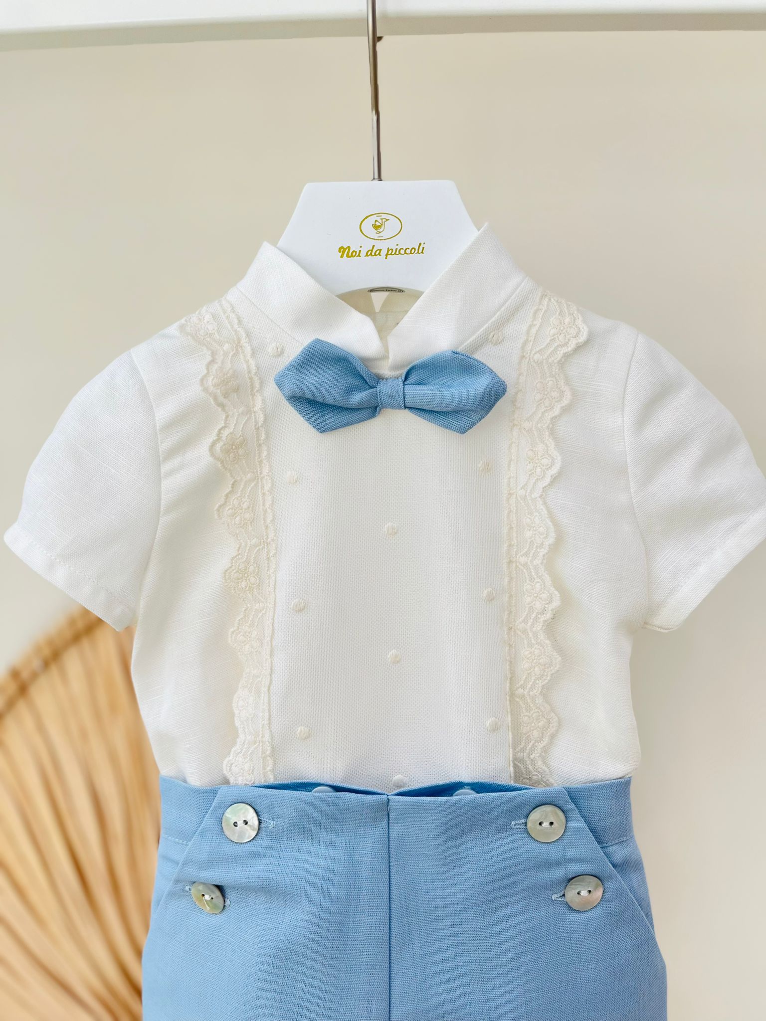 COMPLETO CERIMONIALE FIL BIANCO CIELO - Noi da piccoli