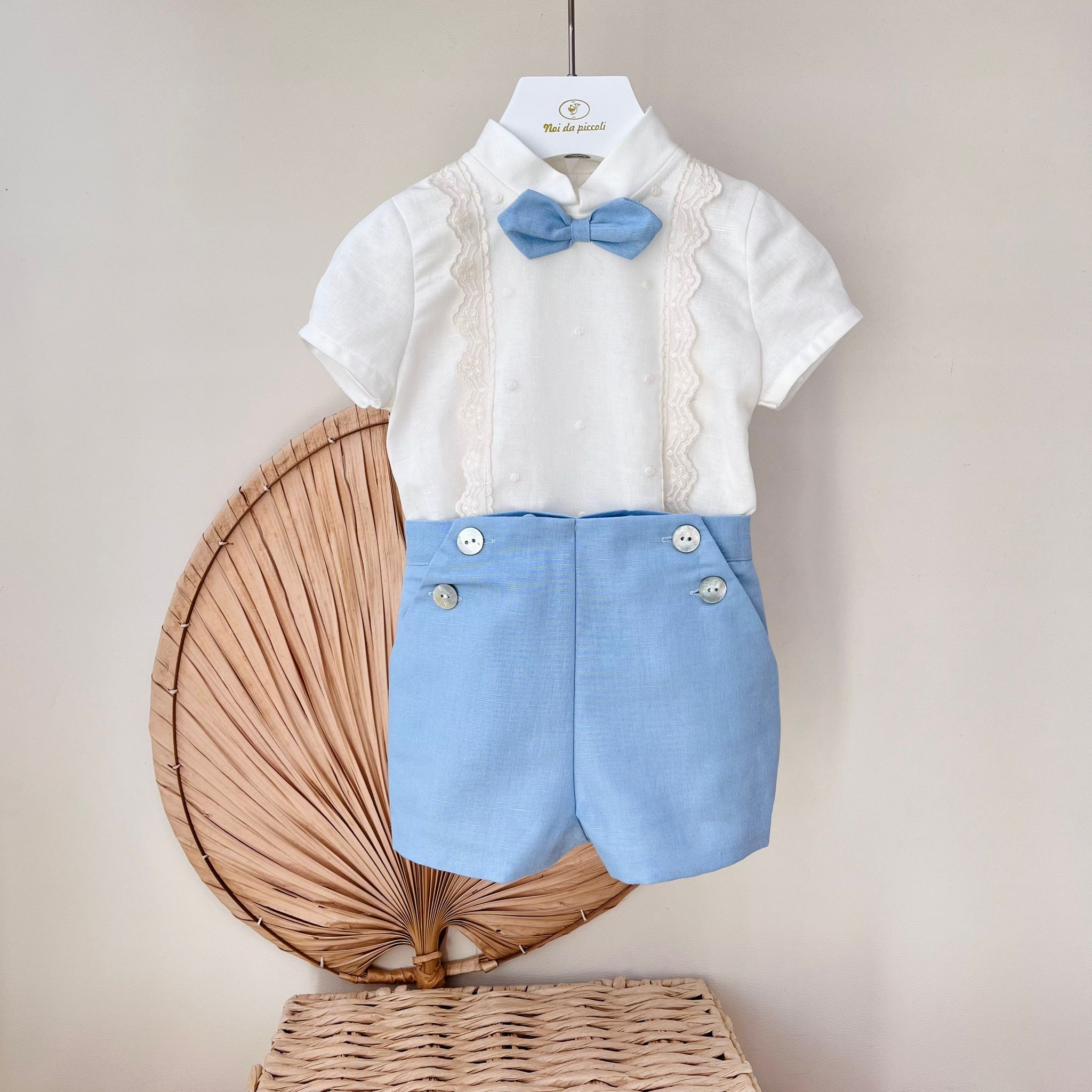 COMPLETO CERIMONIALE FIL BIANCO CIELO - Noi da piccoli