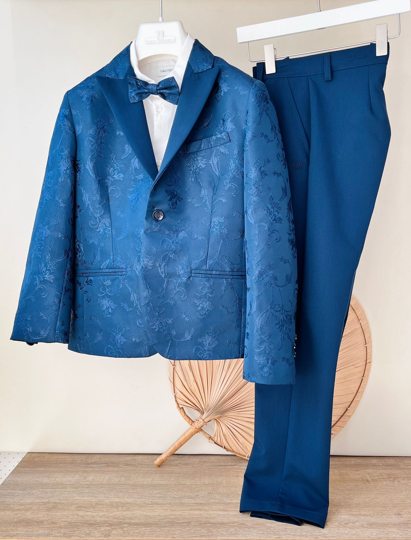 COMPLETO CERIMONIALE JACQUARD BLU - Noi da piccoli