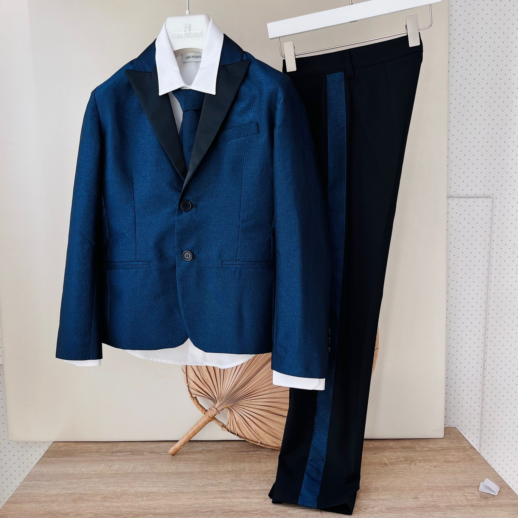 COMPLETO CERIMONIALE JACQUARD BLU - Noi da piccoli