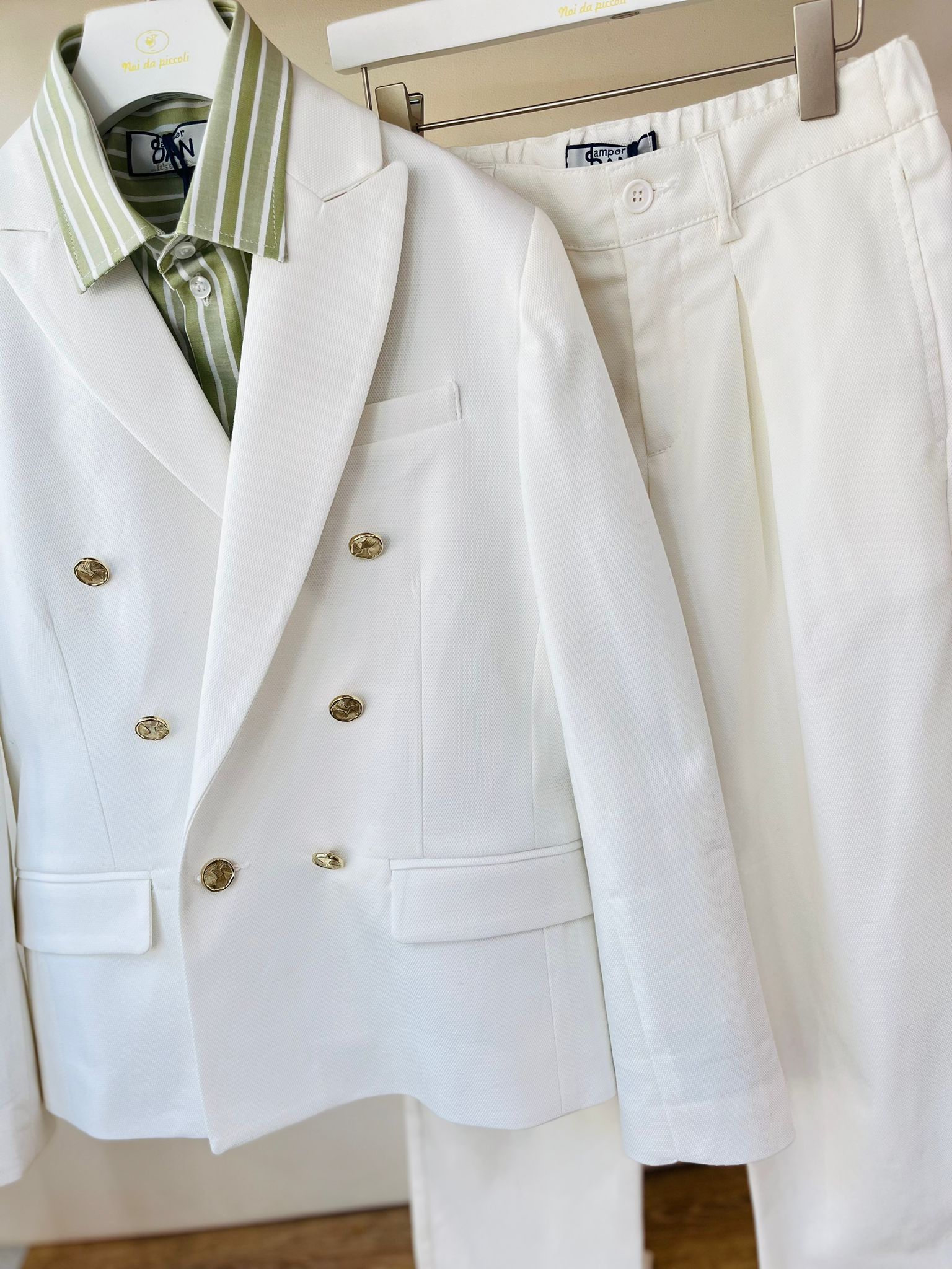 COMPLETO CERIMONIALE PANNA VERDE - Noi da piccoli