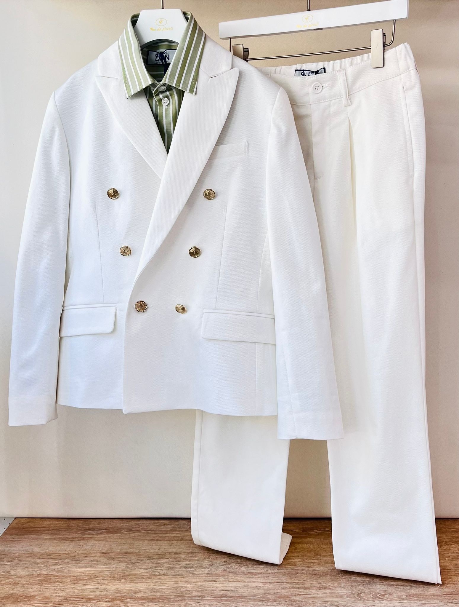 COMPLETO CERIMONIALE PANNA VERDE - Noi da piccoli