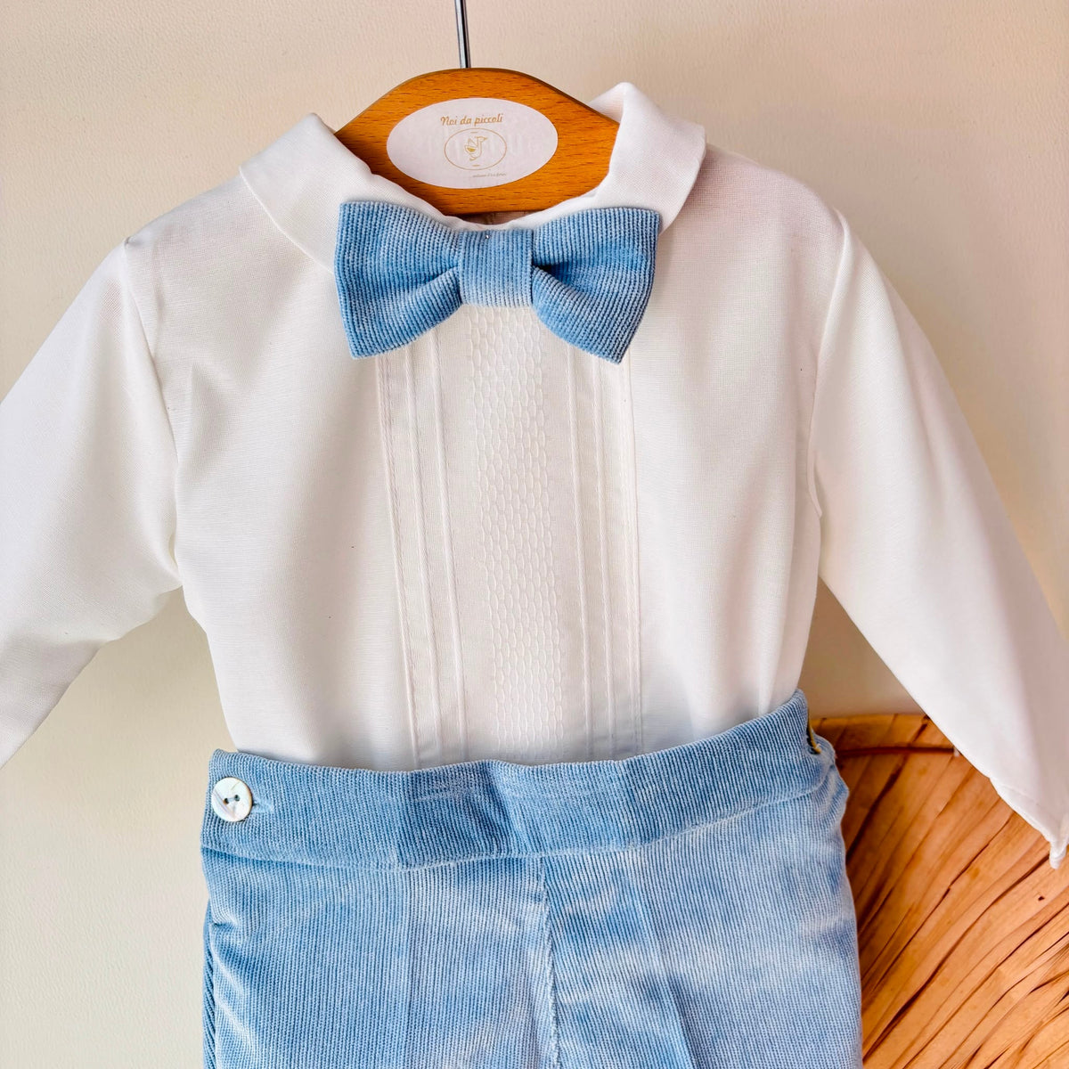 COMPLETO cerimoniale vellutino AZZURRO - Noi da piccoli