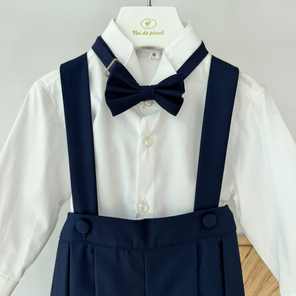 COMPLETO COMPLETO ELEGANTE IN COTONE CALDO BLU - Noi da piccoli