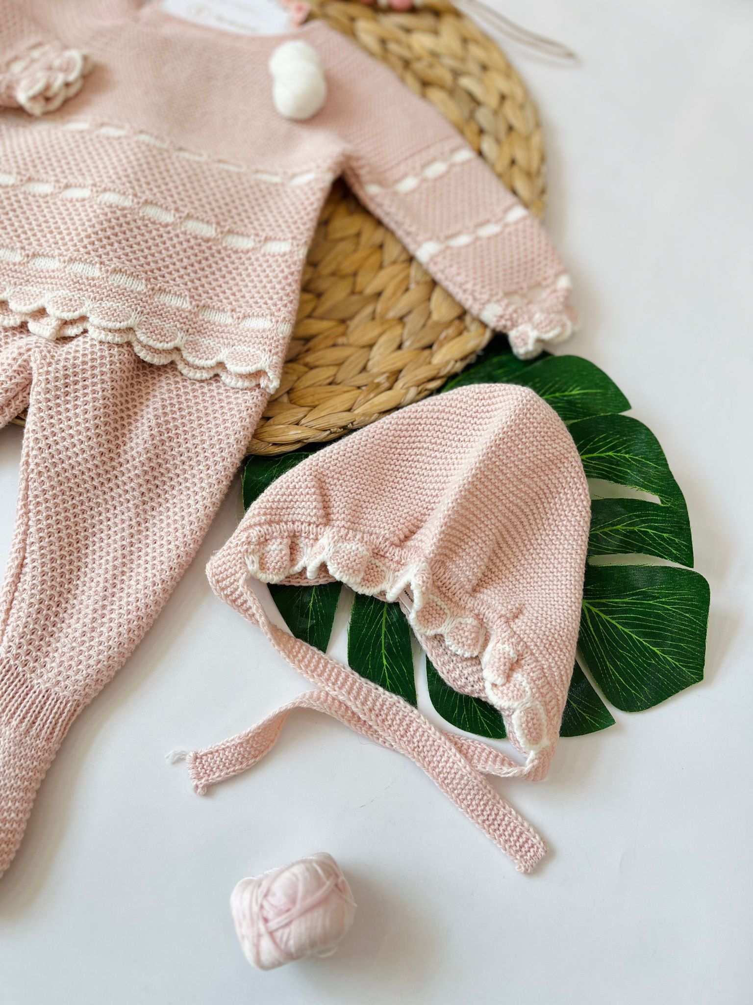 COMPLETO CON CUFFIETTA 100% ACRILICO MILKY ROSE - Noi da piccoli