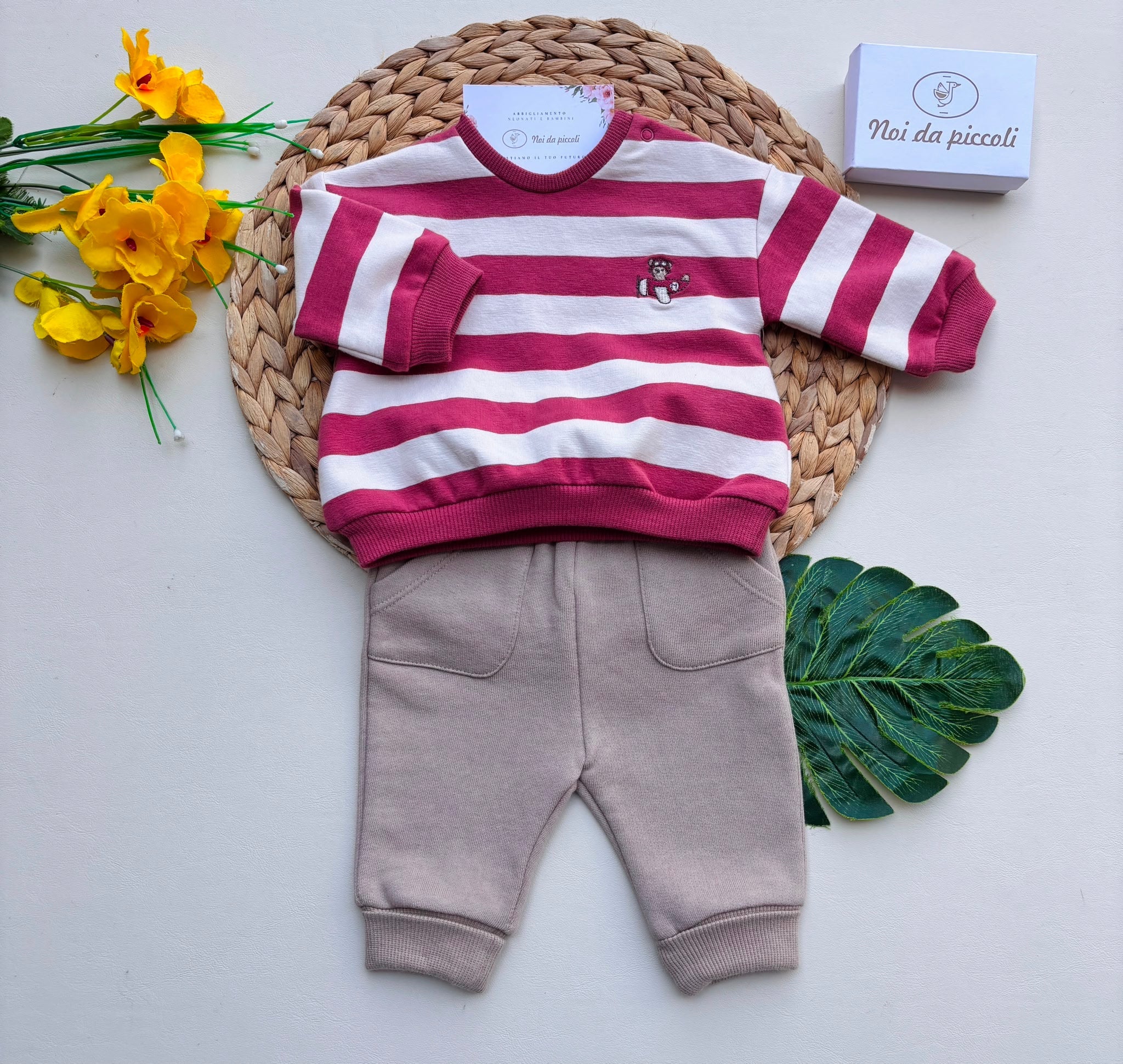 COMPLETO COTONE CALDO BORDEAUX - Noi da piccoli