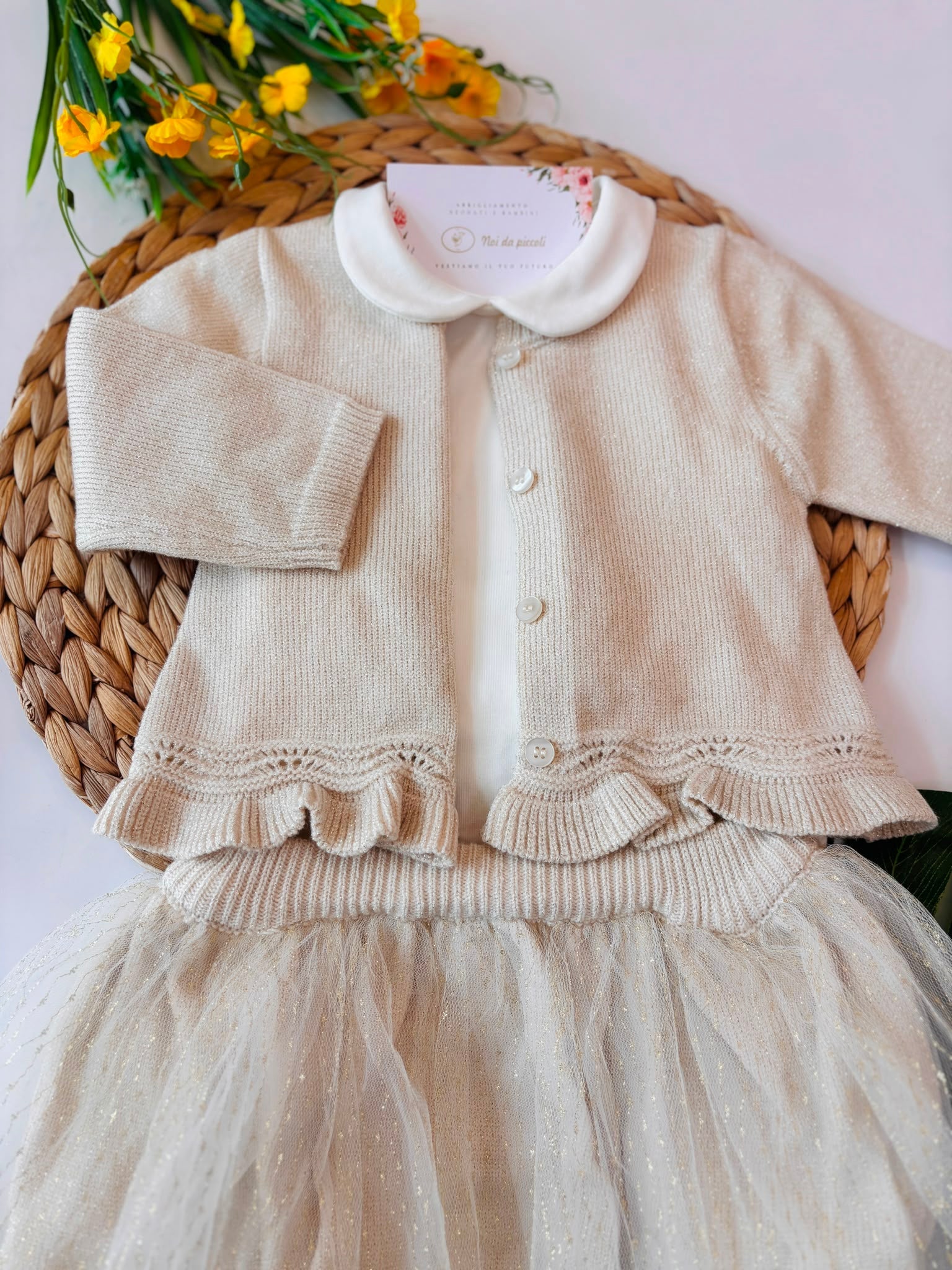 COMPLETO COTONE CALDO CHAMPAGNE - Noi da piccoli