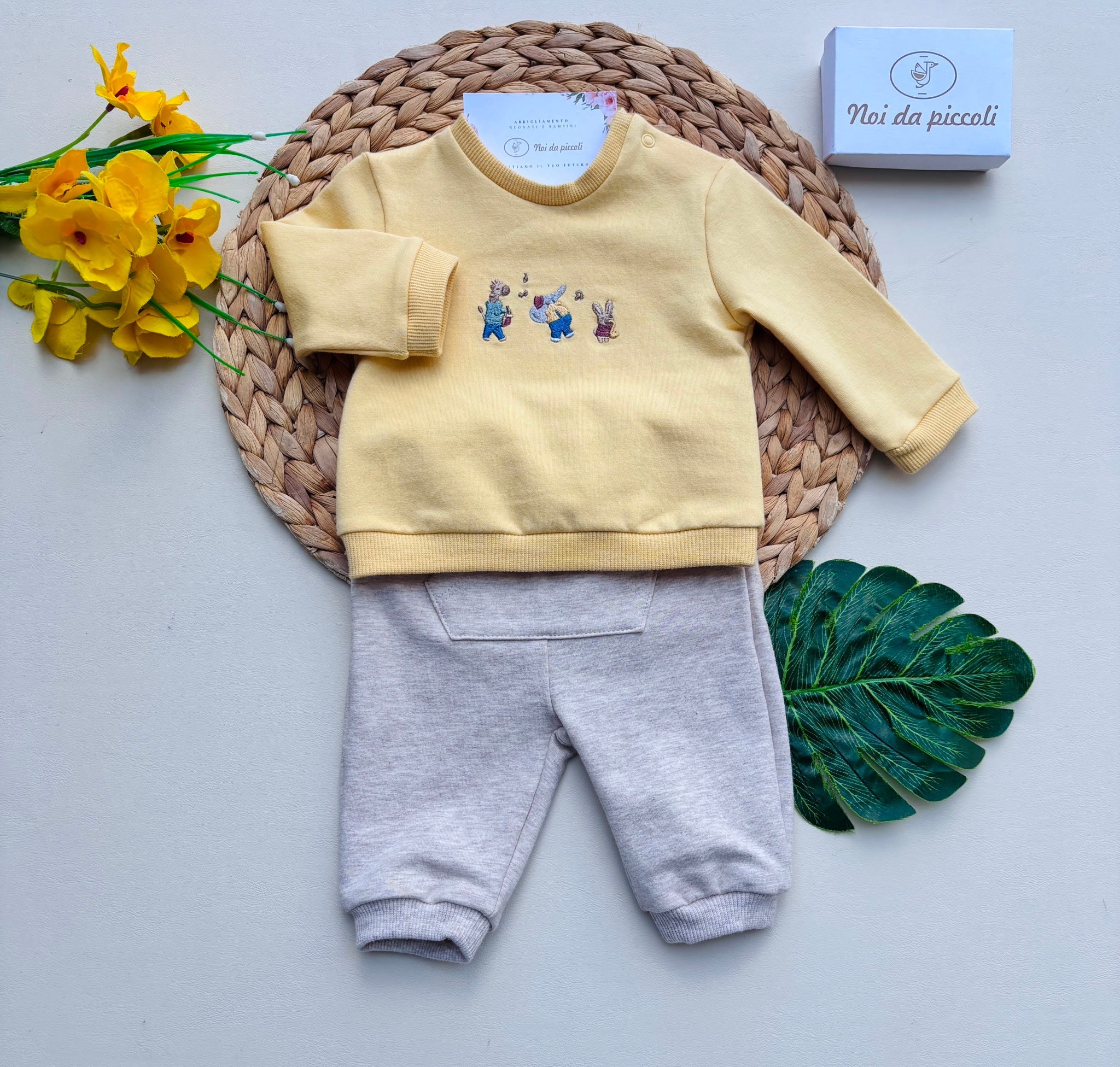 COMPLETO COTONE CALDO GIALLO - Noi da piccoli