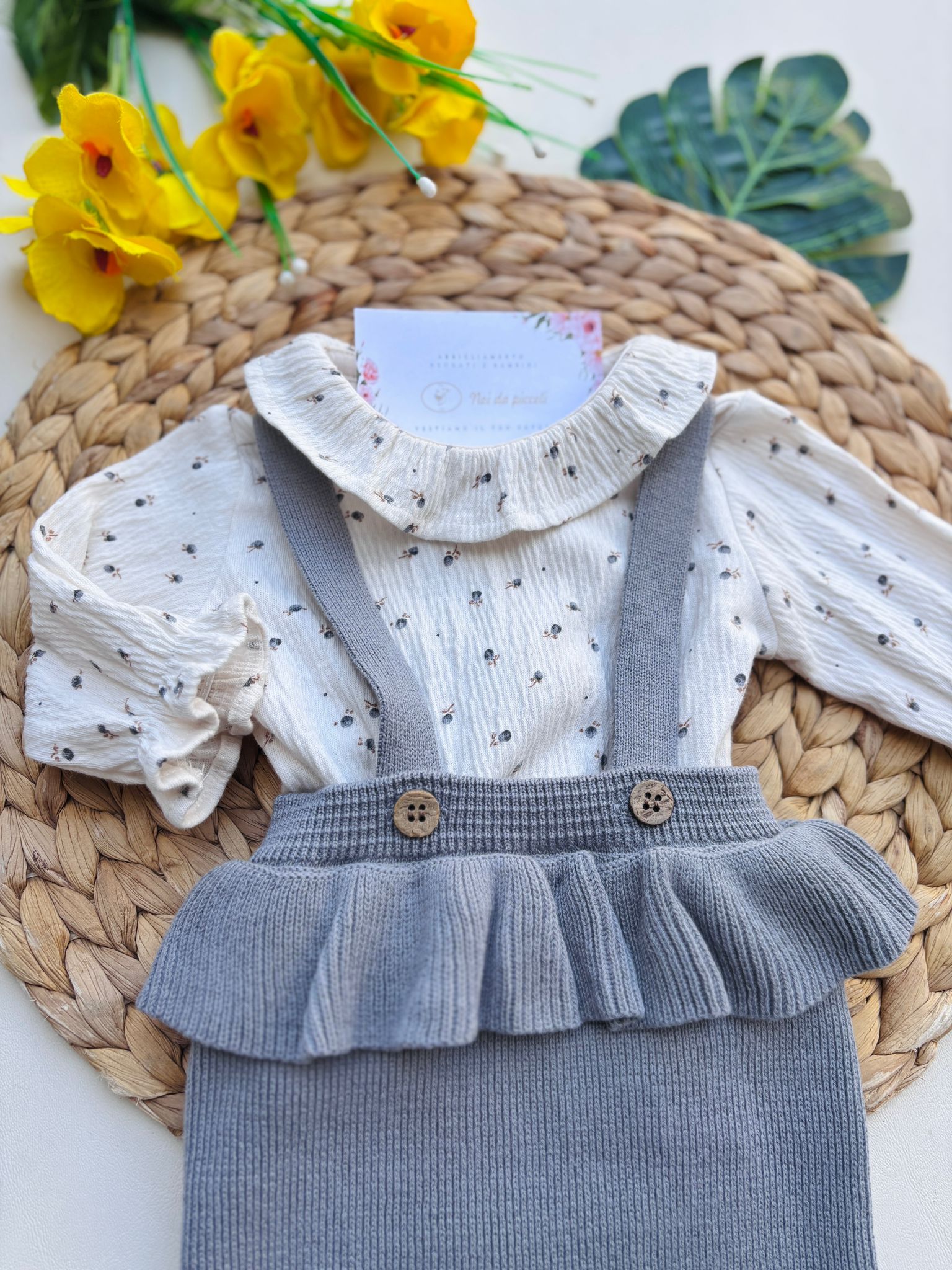 COMPLETO COTONE CALDO GRIGIO - Noi da piccoli