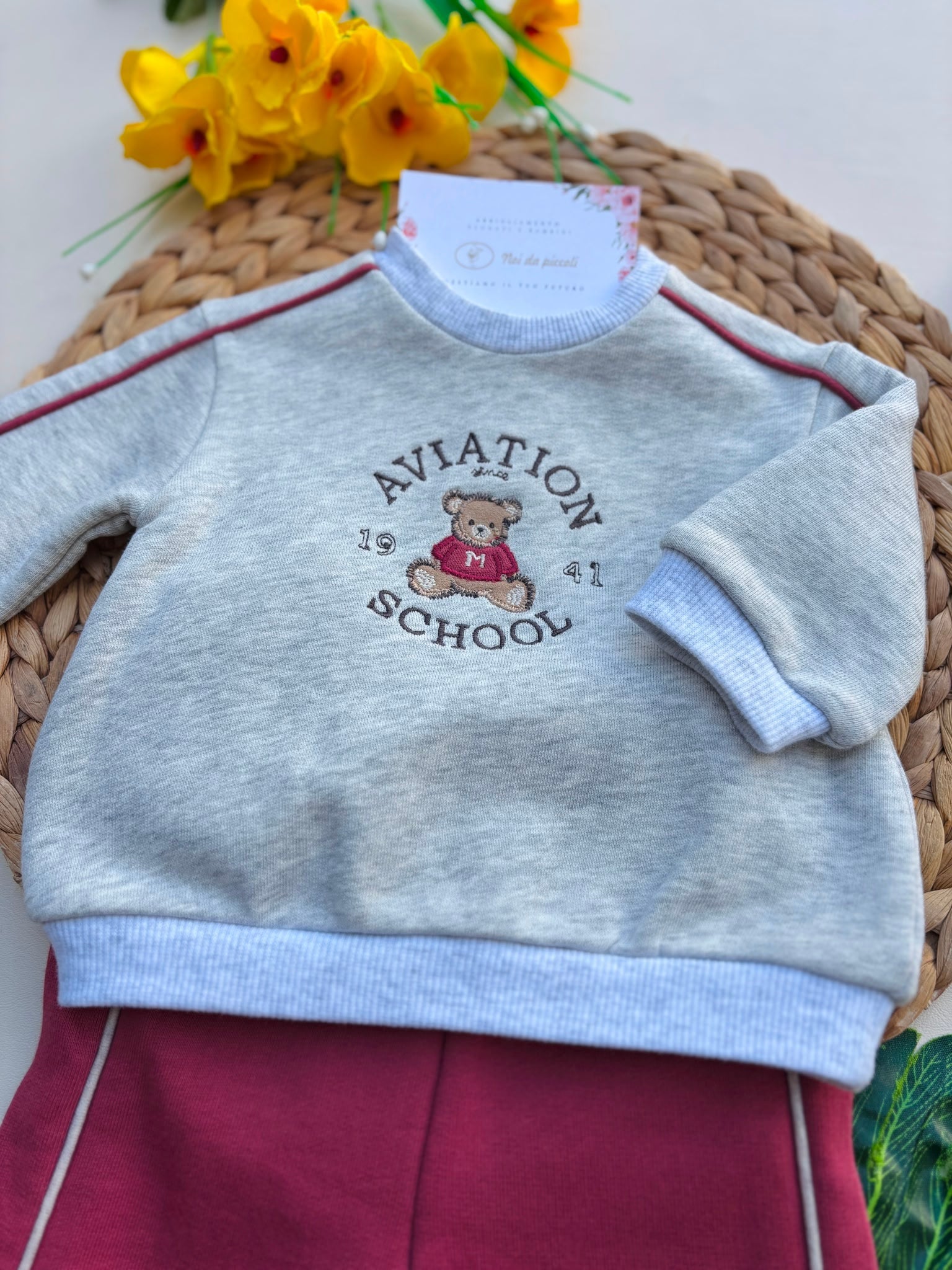COMPLETO COTONE CALDO Grigio - Noi da piccoli