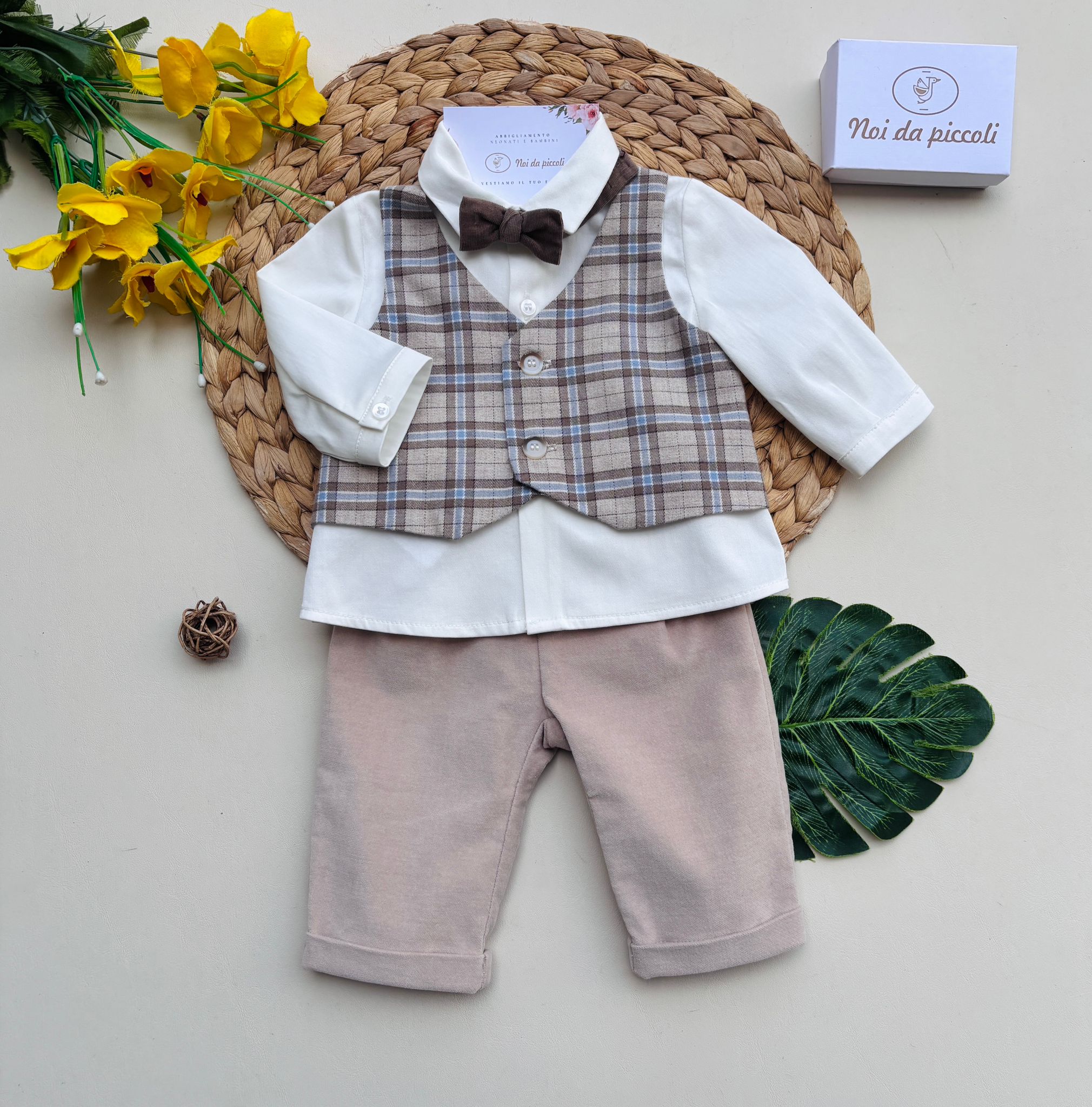 COMPLETO COTONE CALDO MARRONE - Noi da piccoli